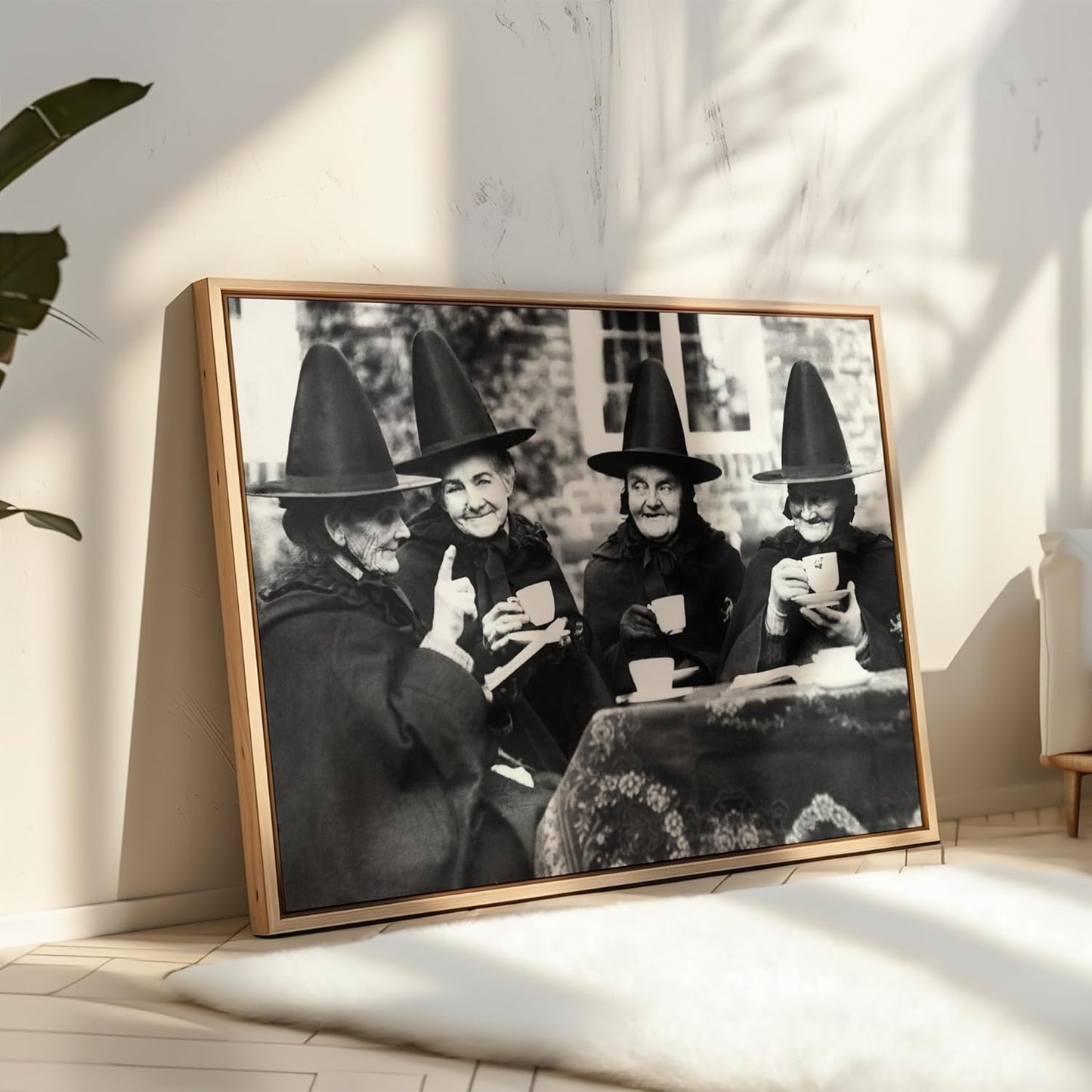 Poster Master Vintage Witches Tea Party Poster - Retro Witchcraft Print - Halloween Art - Gift for Men & Women - Funny Gothic Decor for Living Room, Bedroom, Kitchen or Dorm - 8x10 UNFRAMED Wall Art