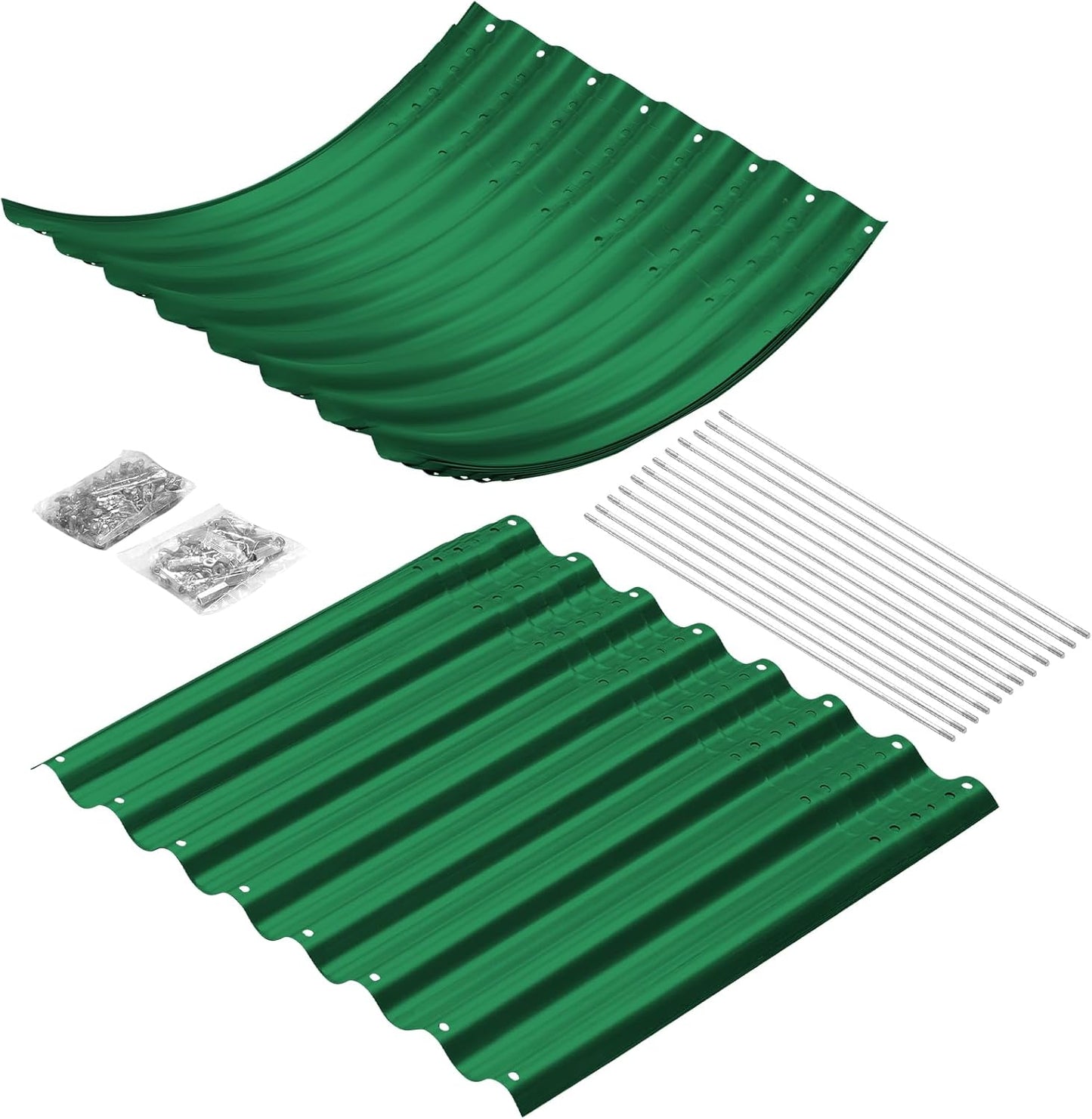 Land Guard 6x3x3ft Oval Galvanized Raised Garden Beds, Large-Capacity Metal Planter Box Outdoor, Durable Deep Raised Garden Bed 3ft Tall, Raised Beds for Gardening Vegetables, Forest Green