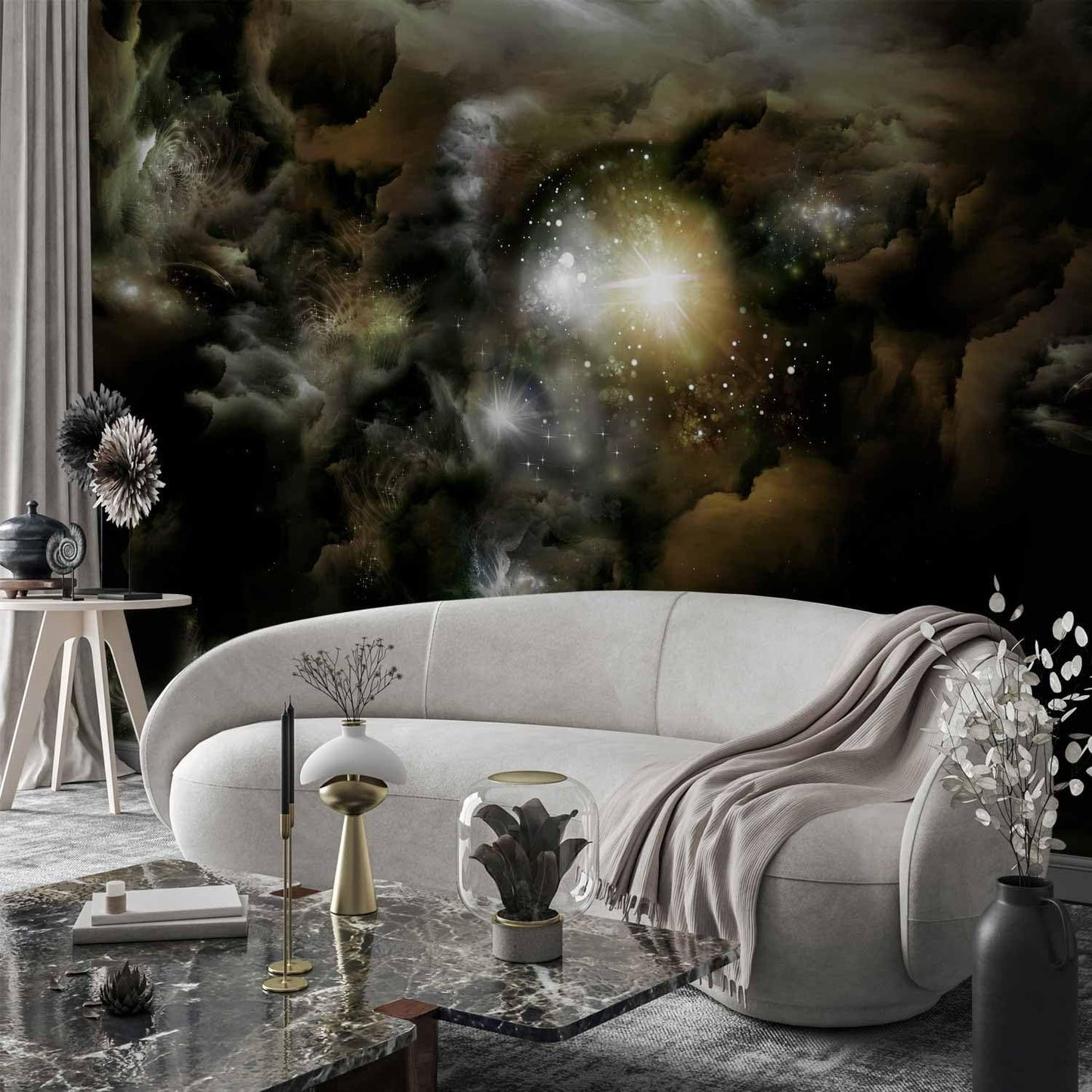 artgeist Wall Mural Cosmos Galaxy 135x101 in - Peel and Stick Self-Adhesive Wallpaper Removable Large Sticker Foil Wall Decor Print Picture Image Design n-A-0027-a-b