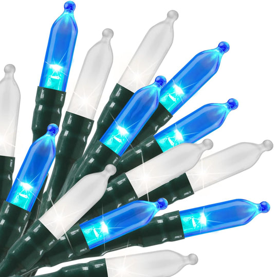 Battery Operated Christmas String Lights, 8ft 20 LED Mini Lights with Timer, Christmas Tree Lights for Indoor Outdoor Bedroom Wedding Party Holiday Xmas Decoration，Blue & White