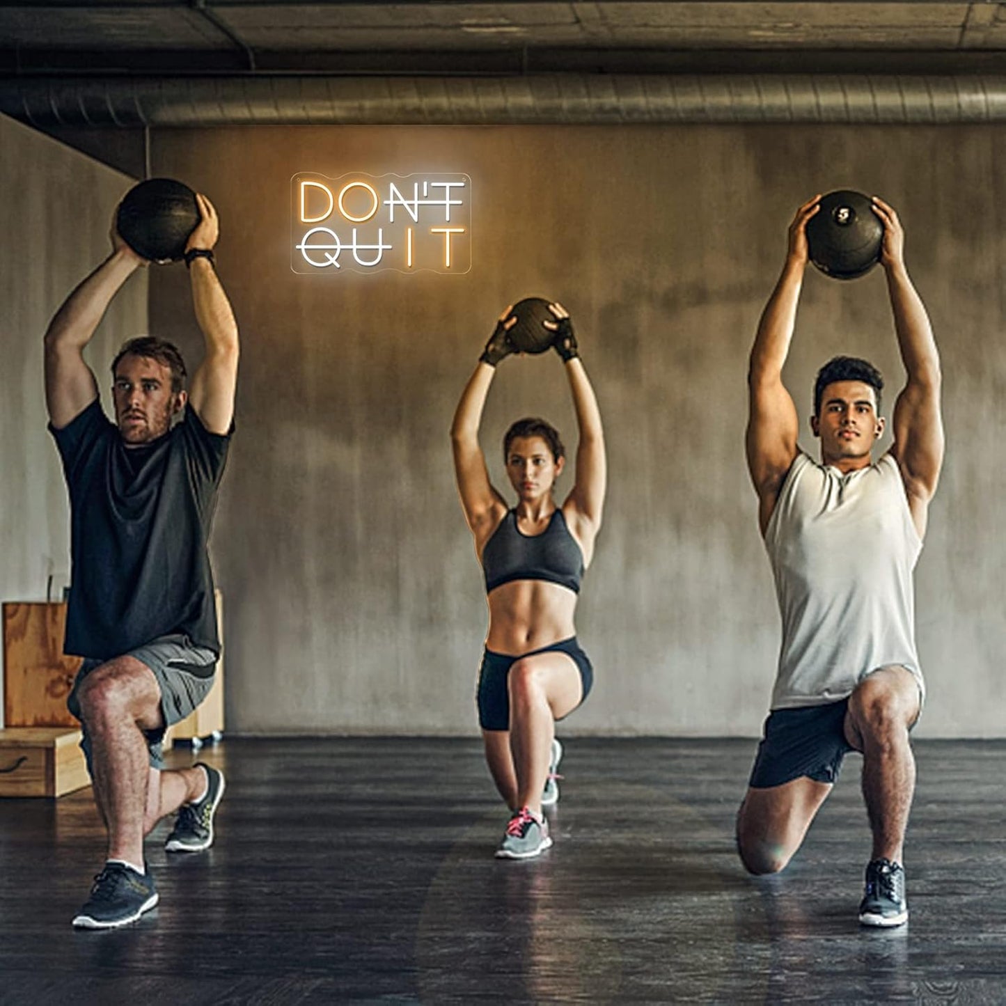 Don't Quit LED Neon Sign for Wall Decor, DO IT Neon Lights Party Decorations, USB Powered Switch Neon Lights lighting adjustable for Office Room, Gym Room, Man Cave, Gamer Room