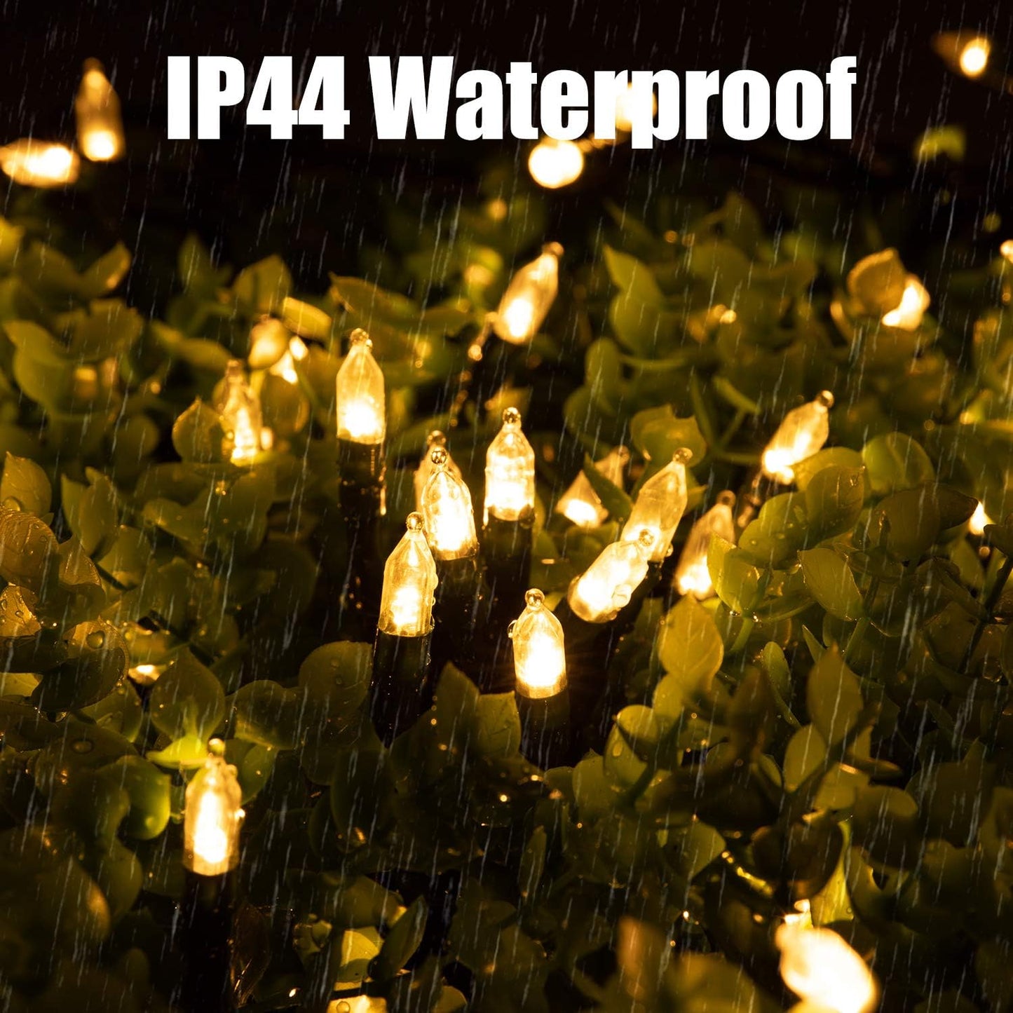 LED Christmas Mini Lights, 108 Feet 300 LED Clear Bulbs String Lights with 8 Light Modes, Connectable Fairy Lights Plug in for Outdoor Xmas Trees Garland Wreath Holiday Decorations, Warm White