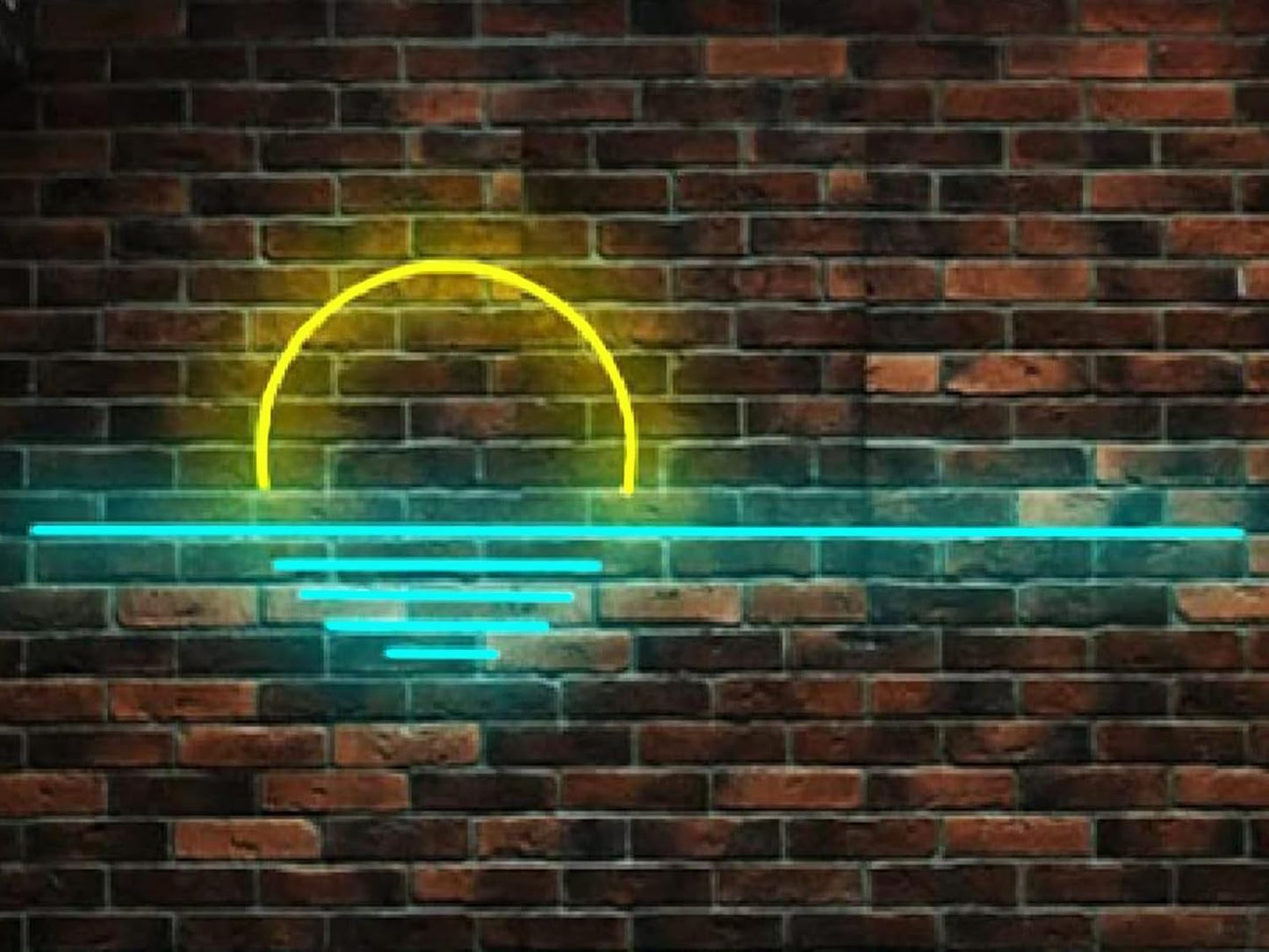 LED Decorative Lights USB Mountains Sunrise Sunset Led Neon Signs Home Decoration Wall Art Holiday Gift Brightness Adjustable 16.5''x9.5''