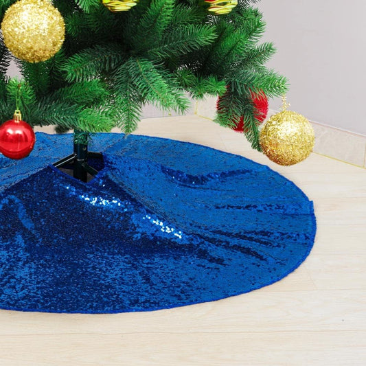 Partisout Sequin Tree Skirt - Glitter, Cotton, Colorful, Slim 36 Inch Tree Skirt for Christmas & Halloween