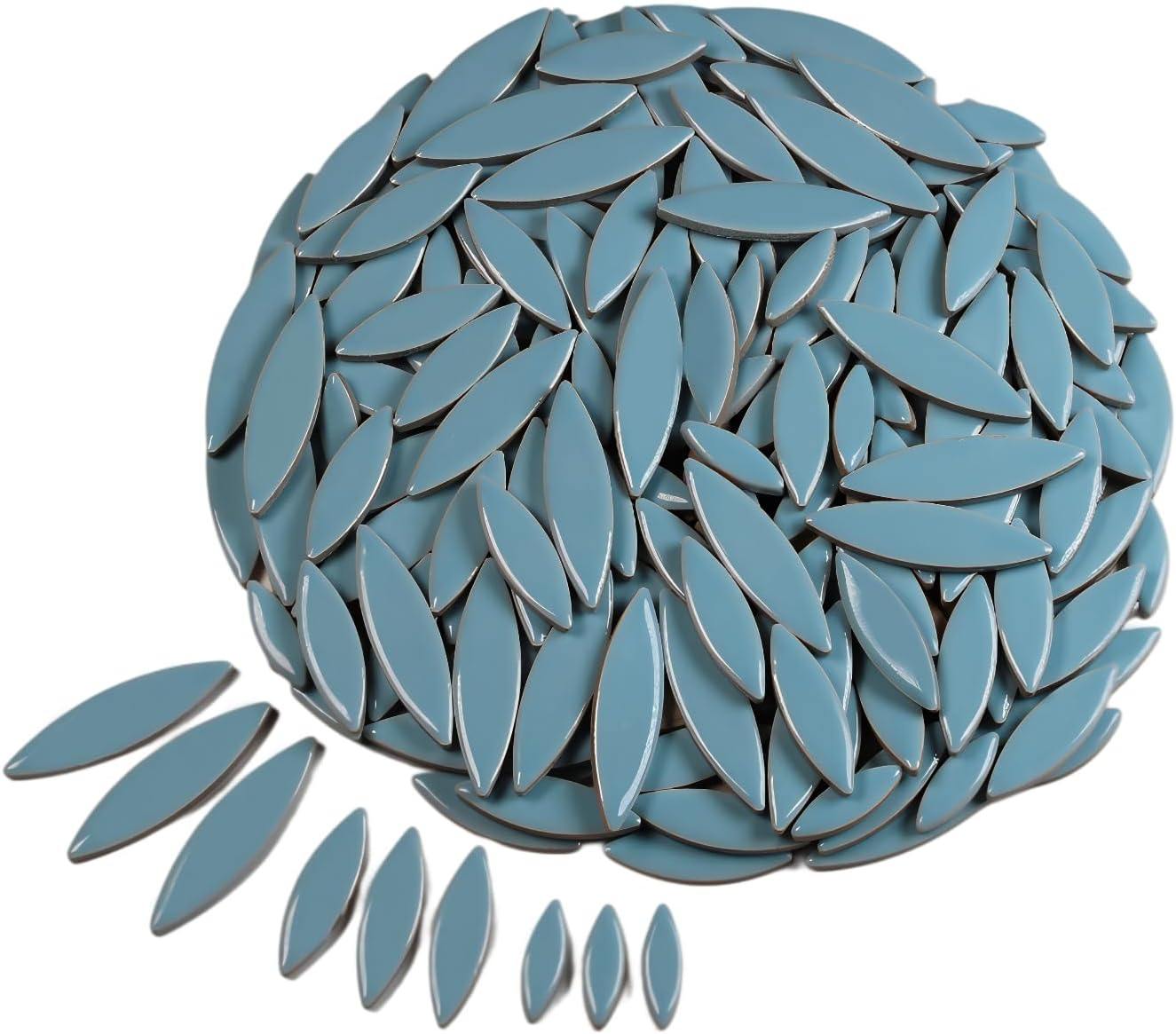 VerzTile Mosaic Tiles for Crafts - Petal Shaped Ceramic Tile Craft Hobbies & Art Projects 39 Color Options Endless Creativity DIY Design (Baby Blue)