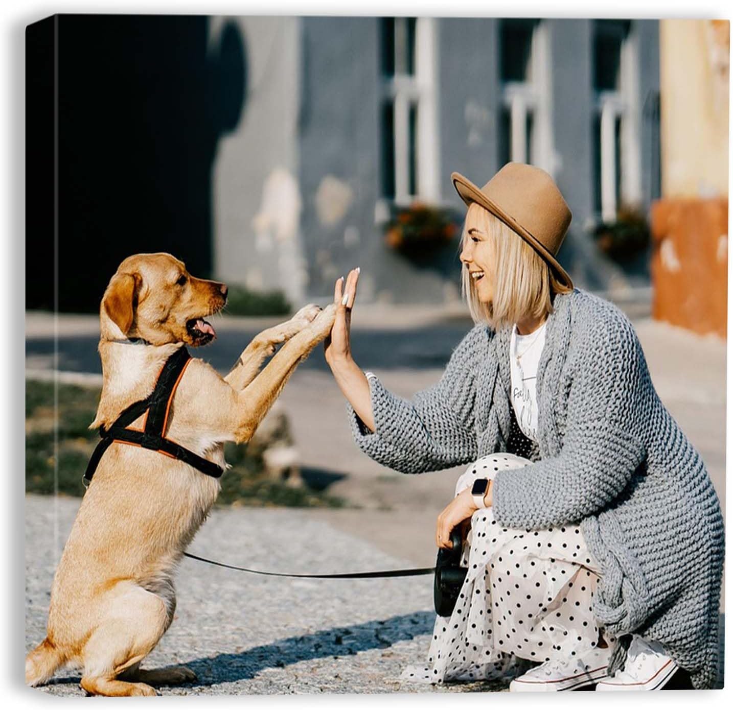 xzartdiy Custom Canvas Prints with Your Photos - Personalized Picture Print Customized Gifts for Family Home Office Wall Art Decor, Wrapped Canvas 16x16inch