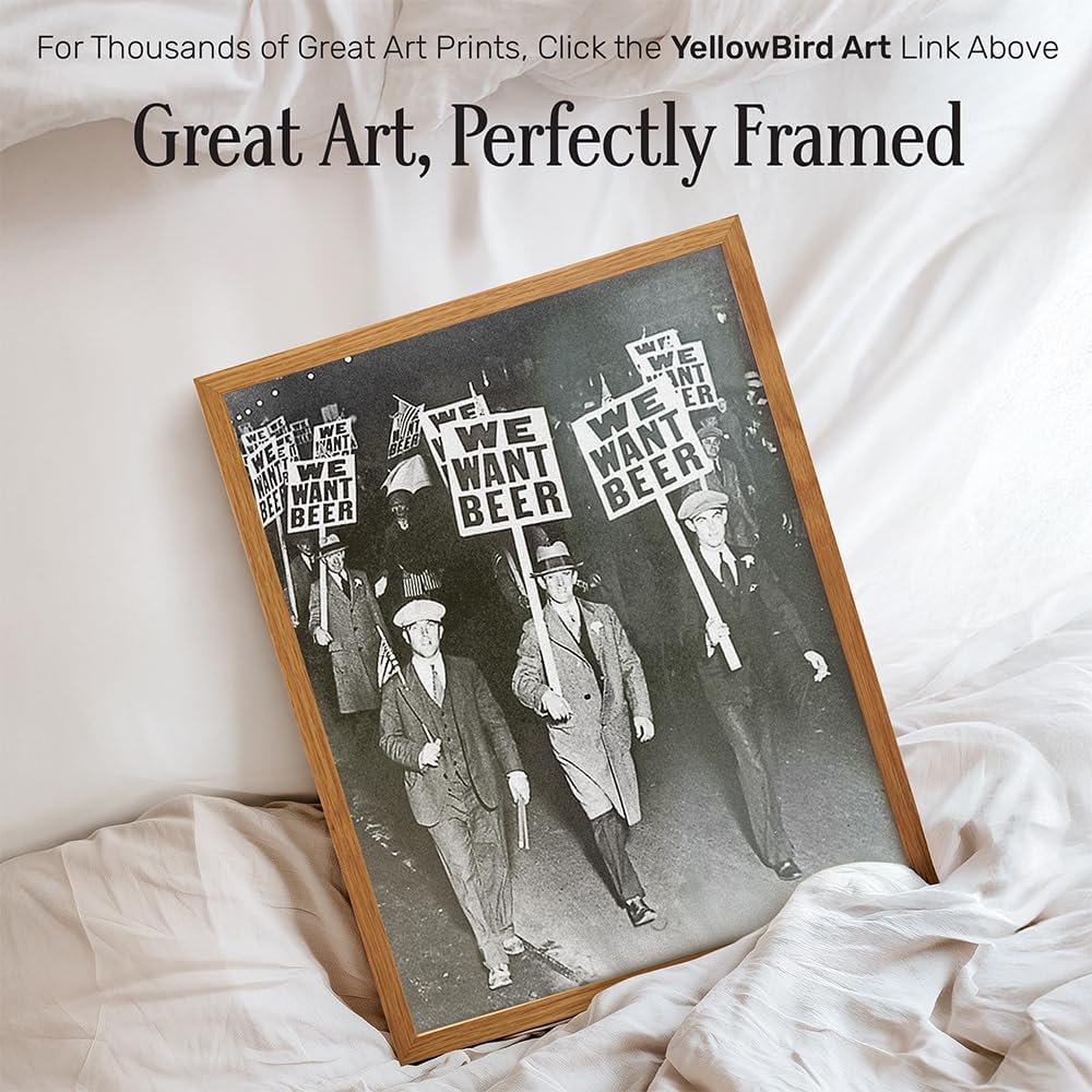 Vintage Prohibition Beer Poster LARGE 11x14 FRAMED - Unique Wall Art Decor for Home, Bar, Cafe - Funny Saying Retro Art Print - Bar Room Decor, Vintage Decorations - Bar Art, Retro Decor, Funny Saying