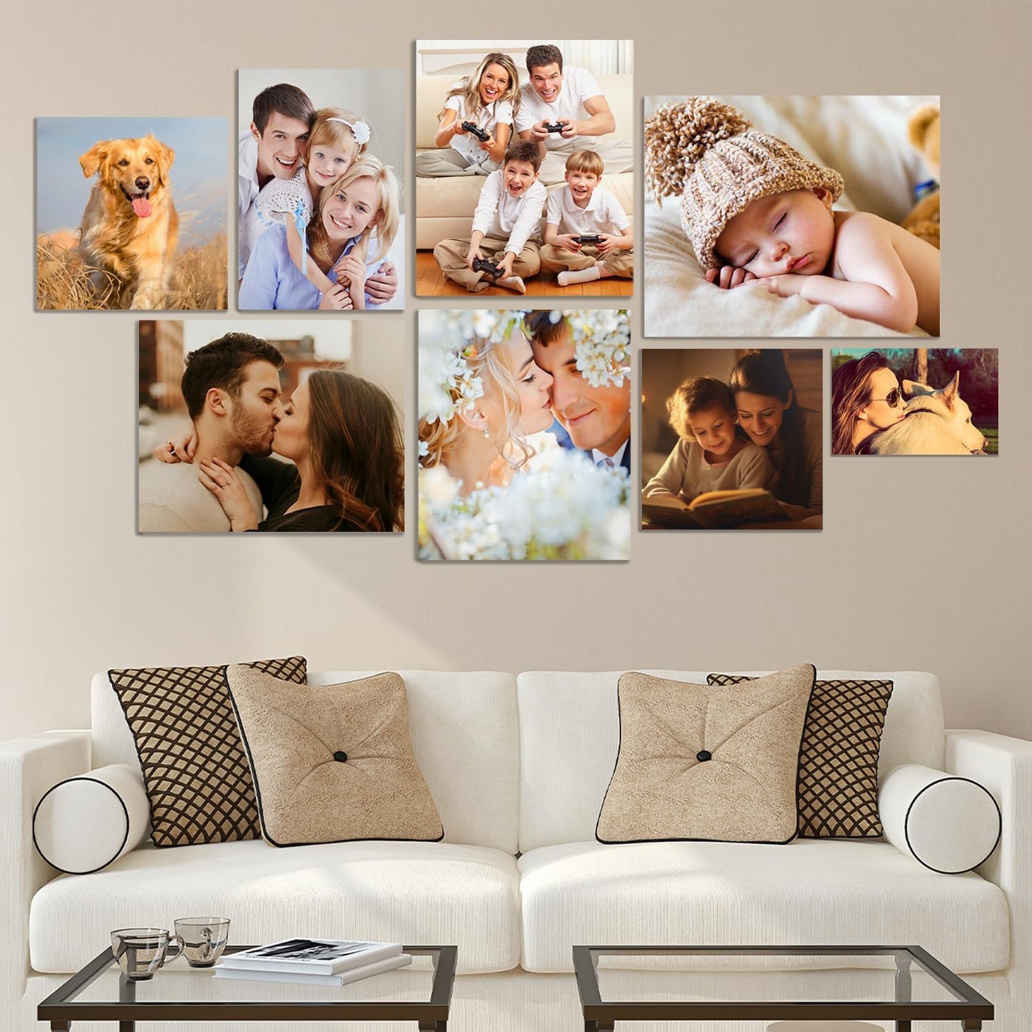 Ship Next Day - Custom Canvas Prints with Your Photos, Personalized Canvas with Pictures Print for Wall Art Bedroom, Customized Photo Gifts for Couple Men Women Mom Baby Dog Family - 30"W x 20"L