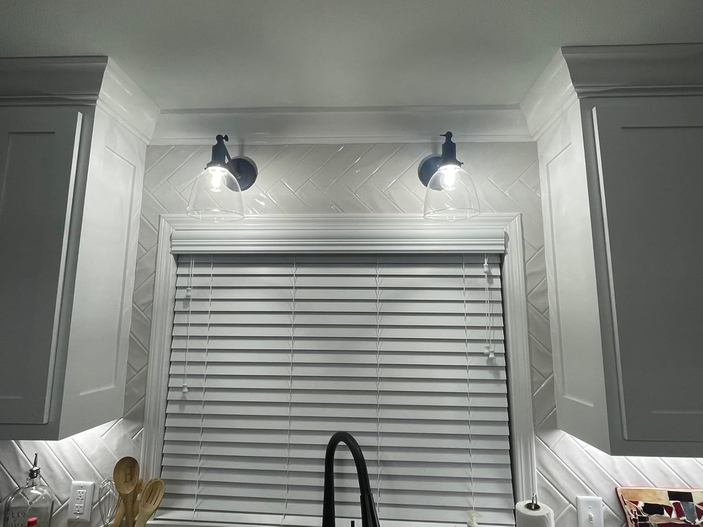 PERMO Industrial Vintage Sconces Slope Pole Single Sconce with 6.7" Oval Dome Clear Glass Shade Matte Black Wall Sconce Wall Mount Light Fixture for Bathroom Bedroom Entryway Home Office Kitchen