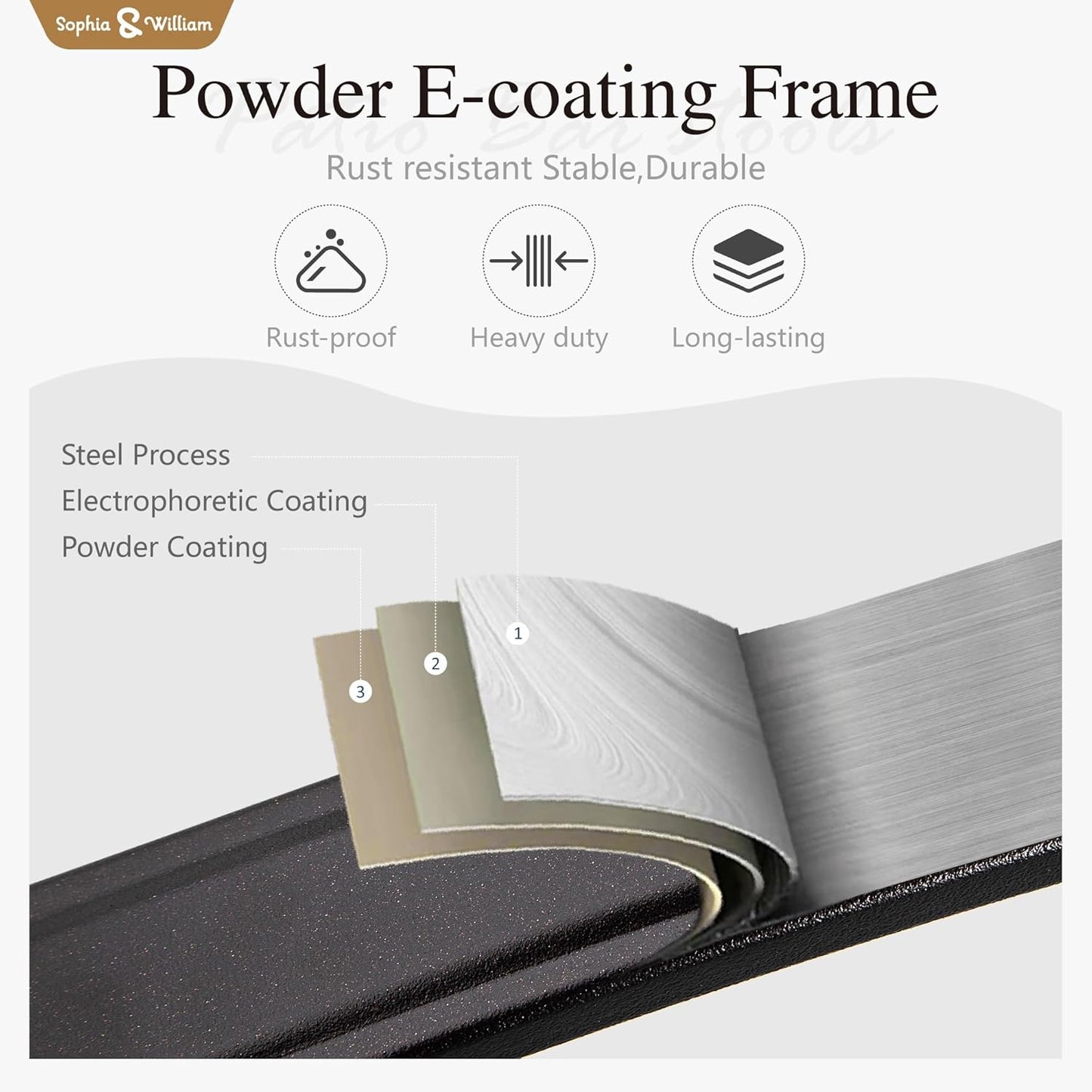 Sophia & William Outdoor Bar Set, Patio Bar Table and Chairs Set Patio Dining Set, Bar Height Patio Set - 6 x Swivel Bar Chairs(Grey), 1 x Rectangular Bar Table(Black)