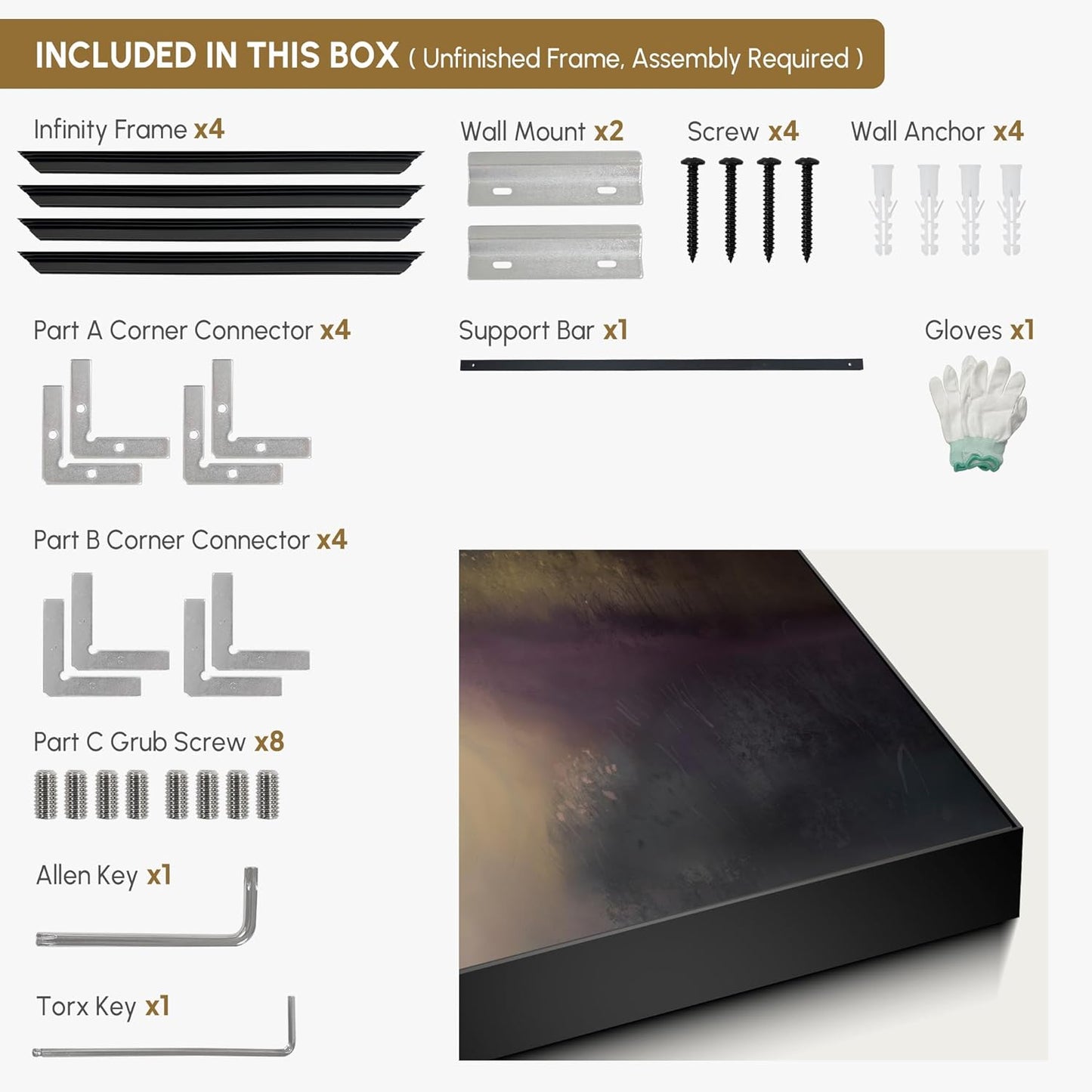 SIGNWIN 36"x72" Extra Large Framed Wall Art Golden Light River Path Dreamy Impressionist Landscape Illustration for Home Living Room Bedroom Decor (Frame Assembly Required)