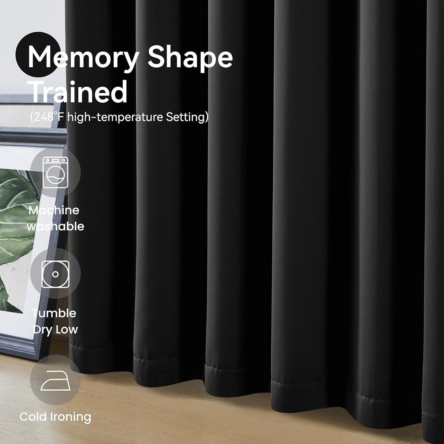 KangBang Black Pinch Pleat Blackout Curtains 120 Inches Long for Living Room 2 Panels, Thermal Insulated Energy Saving Long Window Drapes for Patio Sliding Glass Door(Black,40x120 Inch,10FT)