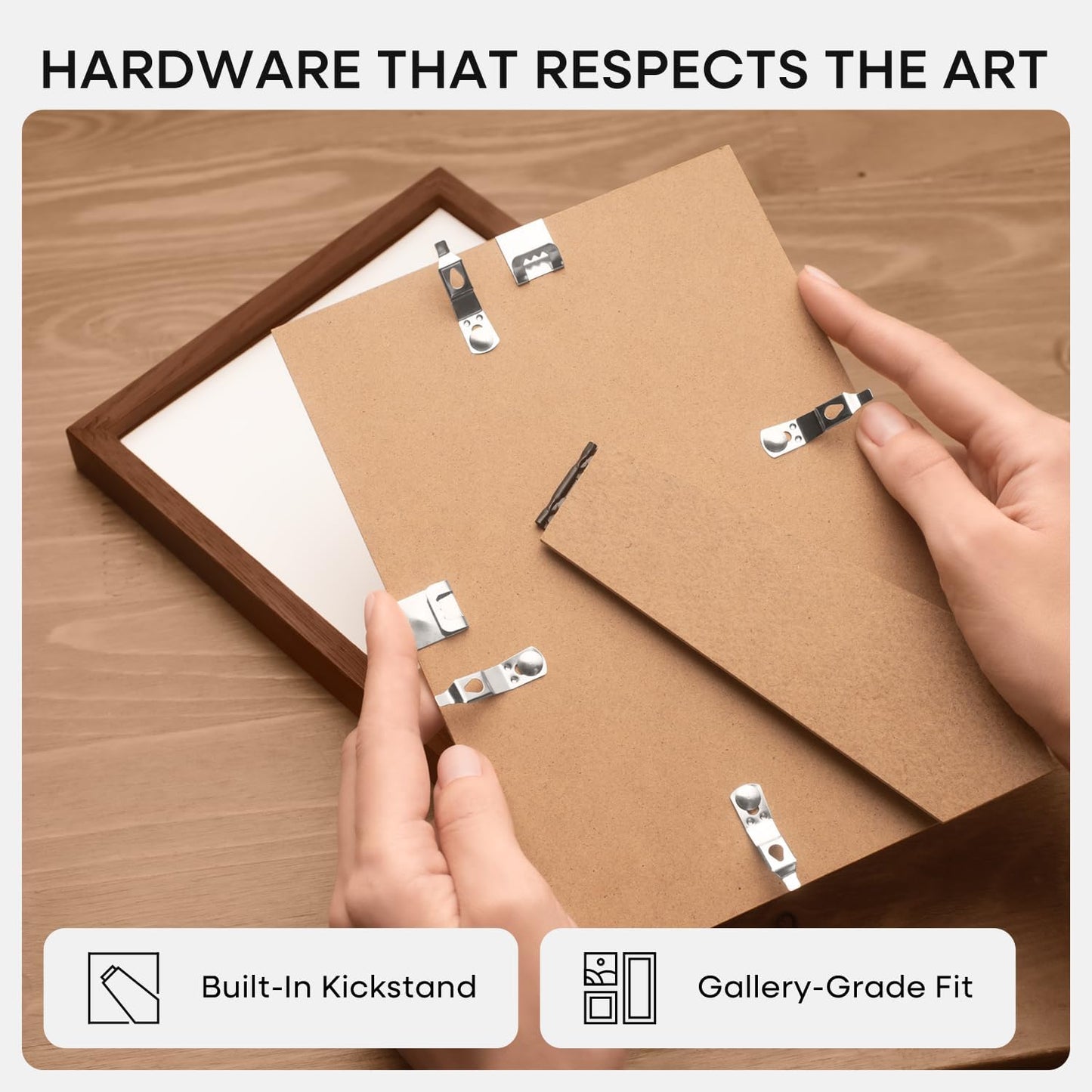 Homeforia 12x8 Picture Frame Brown, High End Dark Oak 8x12 Walnut Wooden Frames with Mat 6x8 Photo, 8 x 12 Wood Frame Matted to 6 by 8 Print, Wall or Tabletop Frame, Tempered Glass, Wall Kit, Set of 1