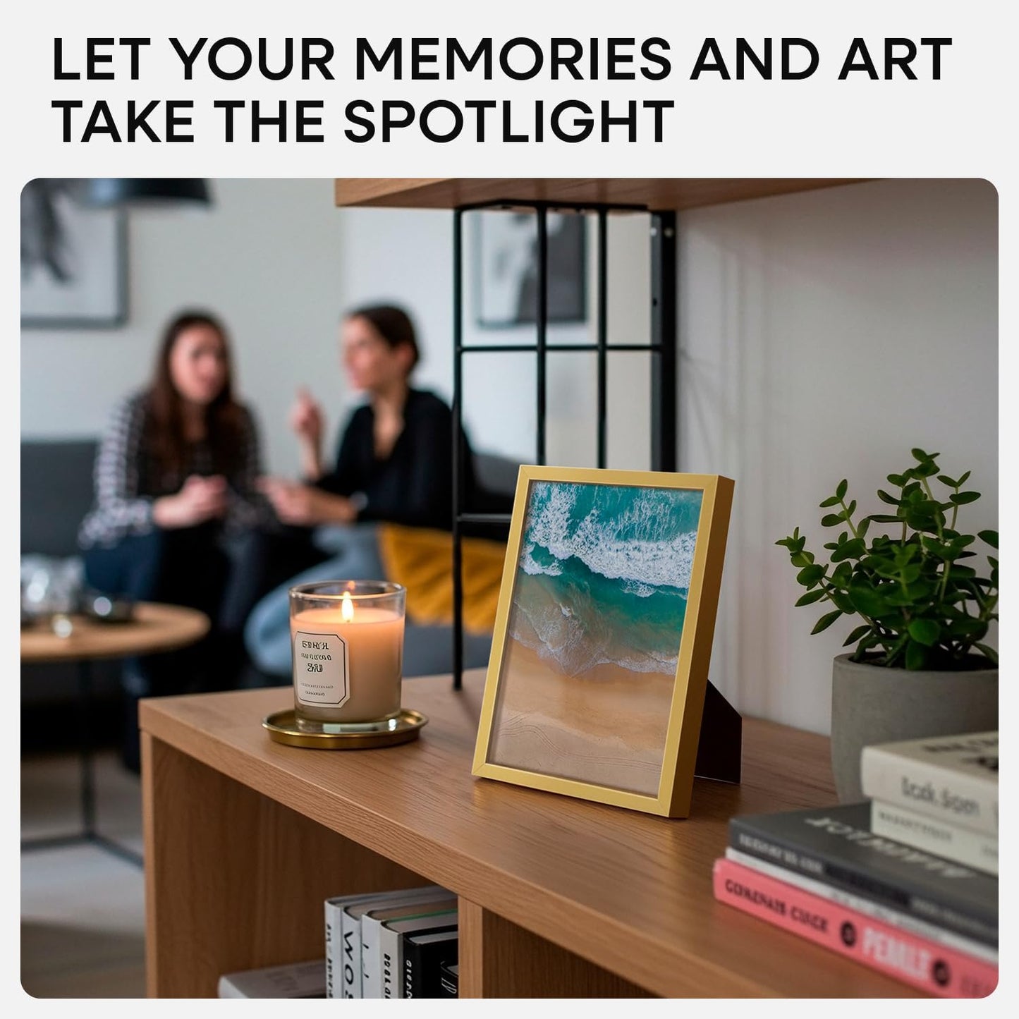 Homeforia A5 Picture Frame Gold, High End Metal 5.8 x 8.3 Frames Matted to 4.1 by 5.8 inch Photo, A5 Frame with Mat A6, 5.8x8.3 Poster Frames, 8.3x5.8 Display Frame, Tempered Glass, Wall Kit, Set of 1