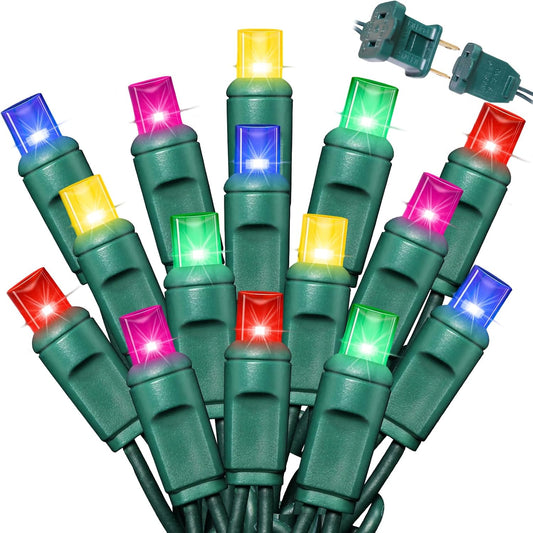 600LED (12pk of 50L) String Lights,LED Christmas Lights, 6" SPACING,Green Wire,Multicolour
