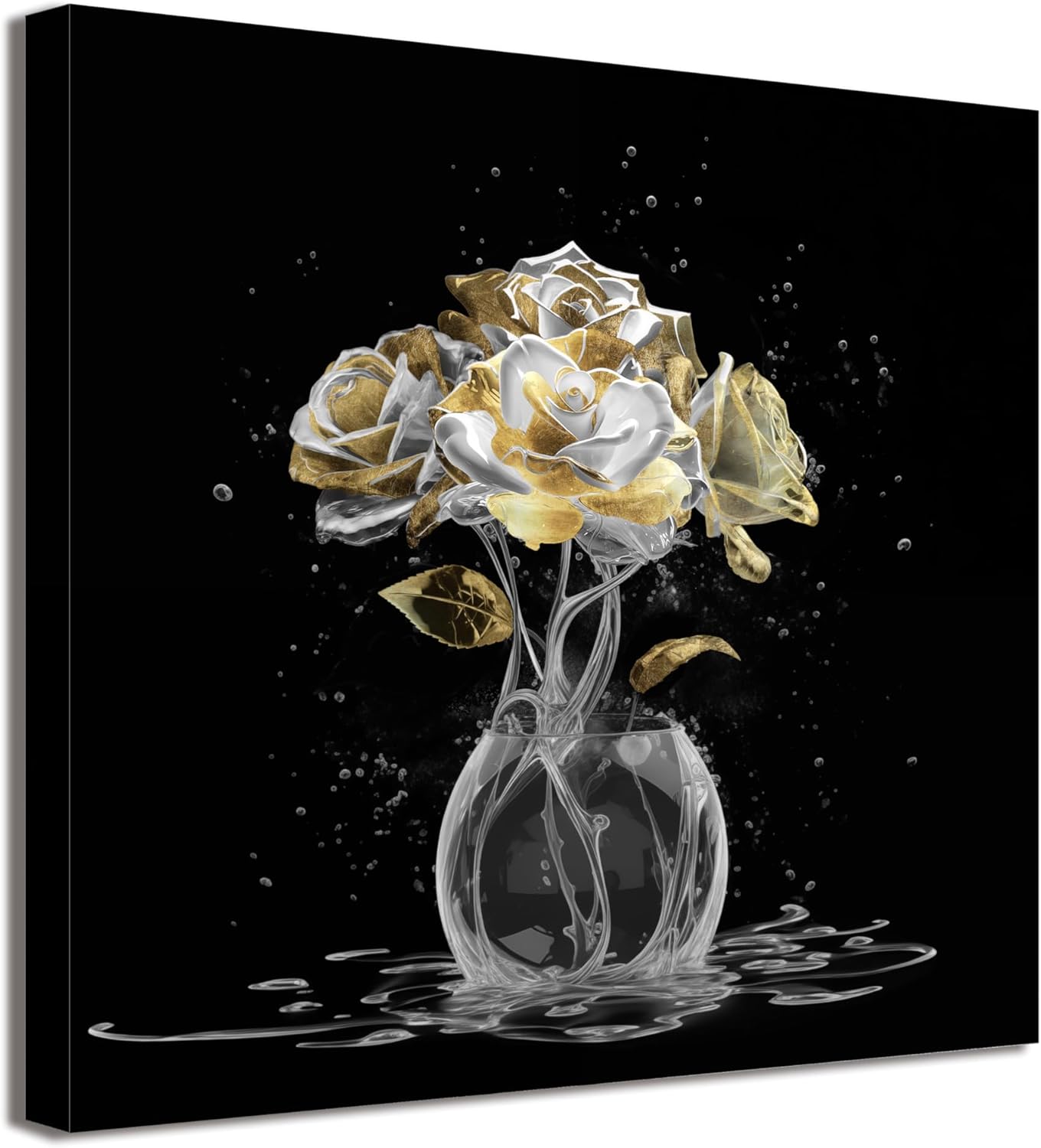 Canvas Wall Art White Flower Wall Art Decor Modern Home Art Decor Wall Art Prints 13 × 13 Inch Aesthetic Art Work for Wall Decor Small Wall Art for Bedroom Bathroom Room Bedroom Decor