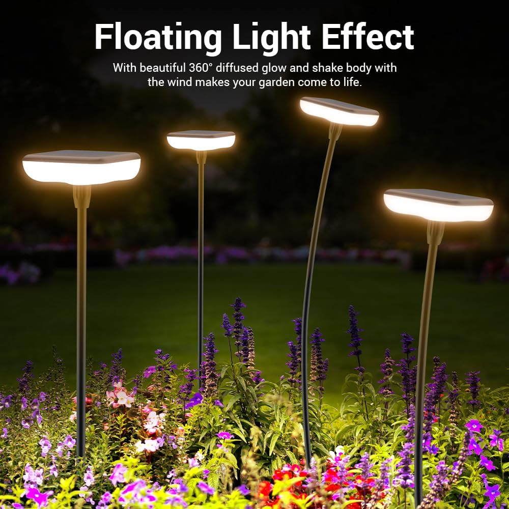 Solar Lights Outdoor Pathway 8 Pack IP65 Waterproof 31" Solar Garden Lights 2 Heights Adjustable Auto On/Off Lasting 12H for Walkway Patio Lawn Path Yard Plants Flower Beds Landscape Decor