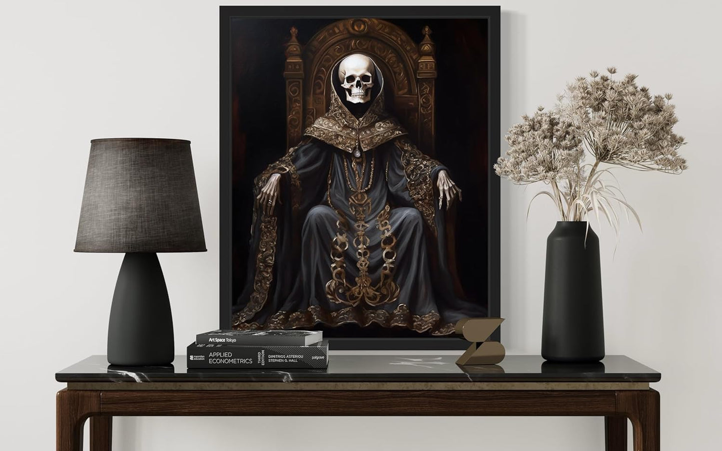 Skull King Poster Art Print, Halloween Scary Vintage Wall Art Academia Spooky Painting Decoration for Horror Prints, Gothic Posters Bedroom Decor 89 (Skull King 1, 8 x 10 inches, Unframed)