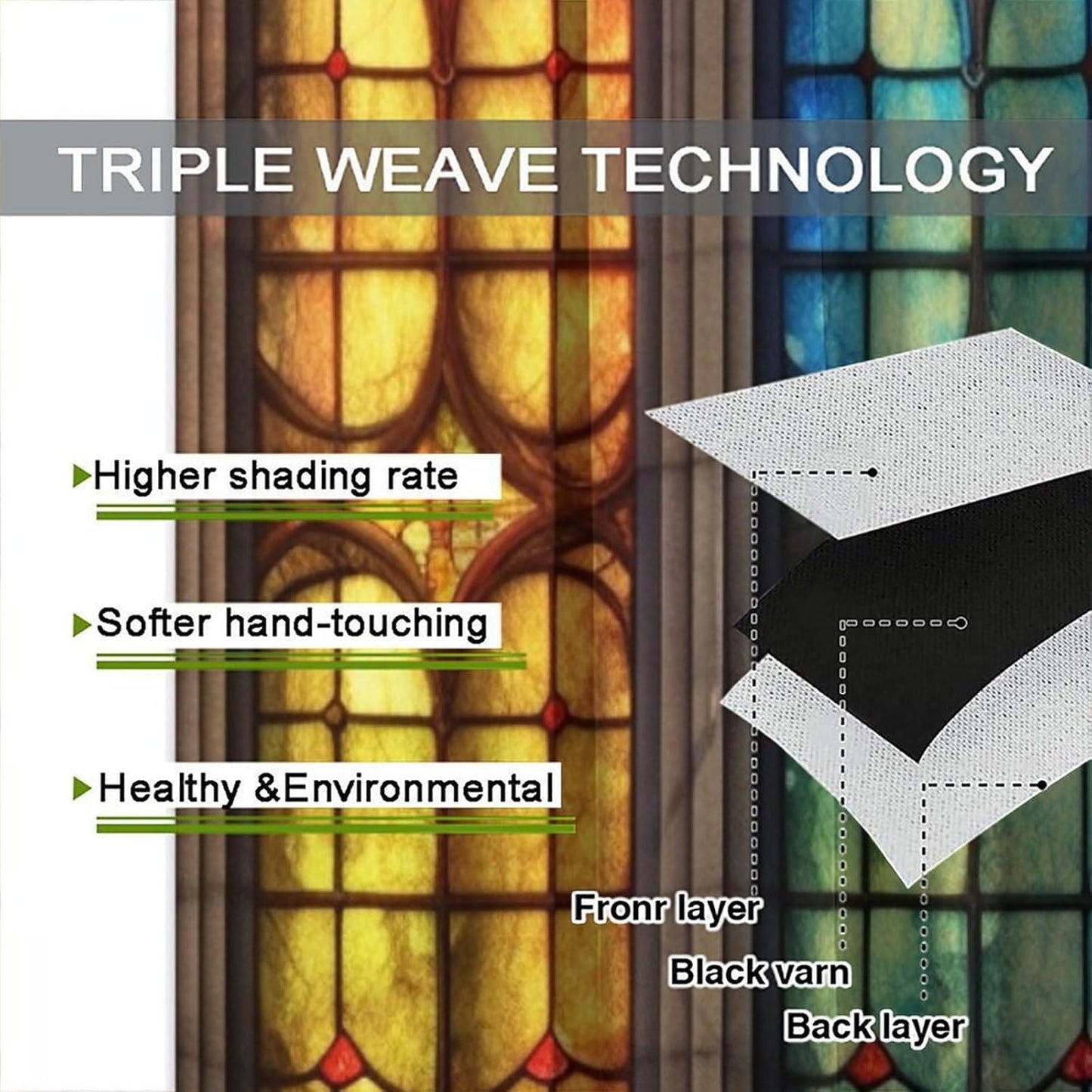 Stained Glass Curtains,Mid Century Vintage Style Abstract Art Home Decor Drapes for Bedroom Living Room Kitchen Window Treatment 2 Panels Set Total Size 42" W X 54" L Inch