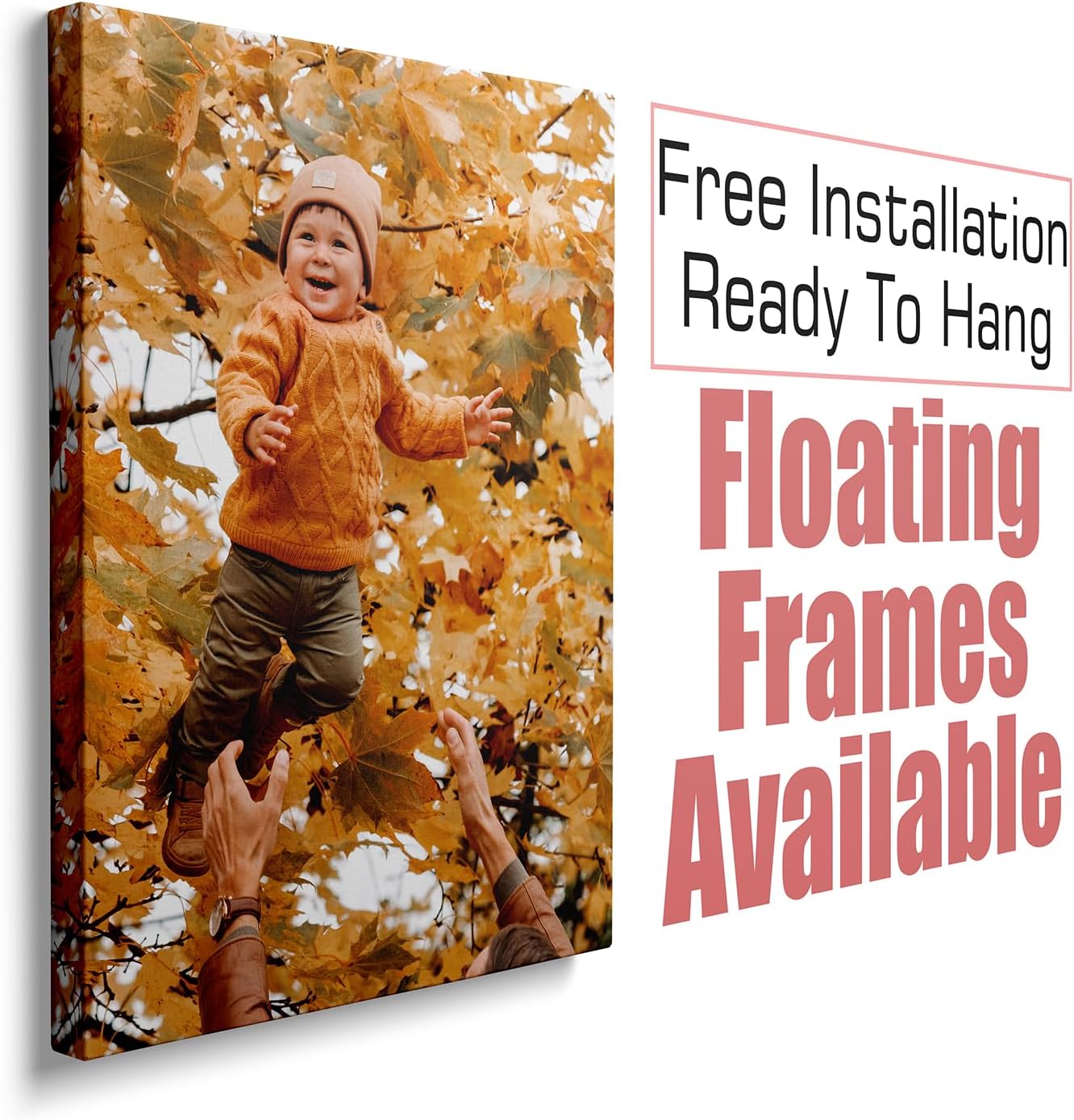 Custom Framed Canvas Prints With Your Photos - Personalized Picture To Canvas Wall Art - Floating Frames Available (6" Wx8 H)
