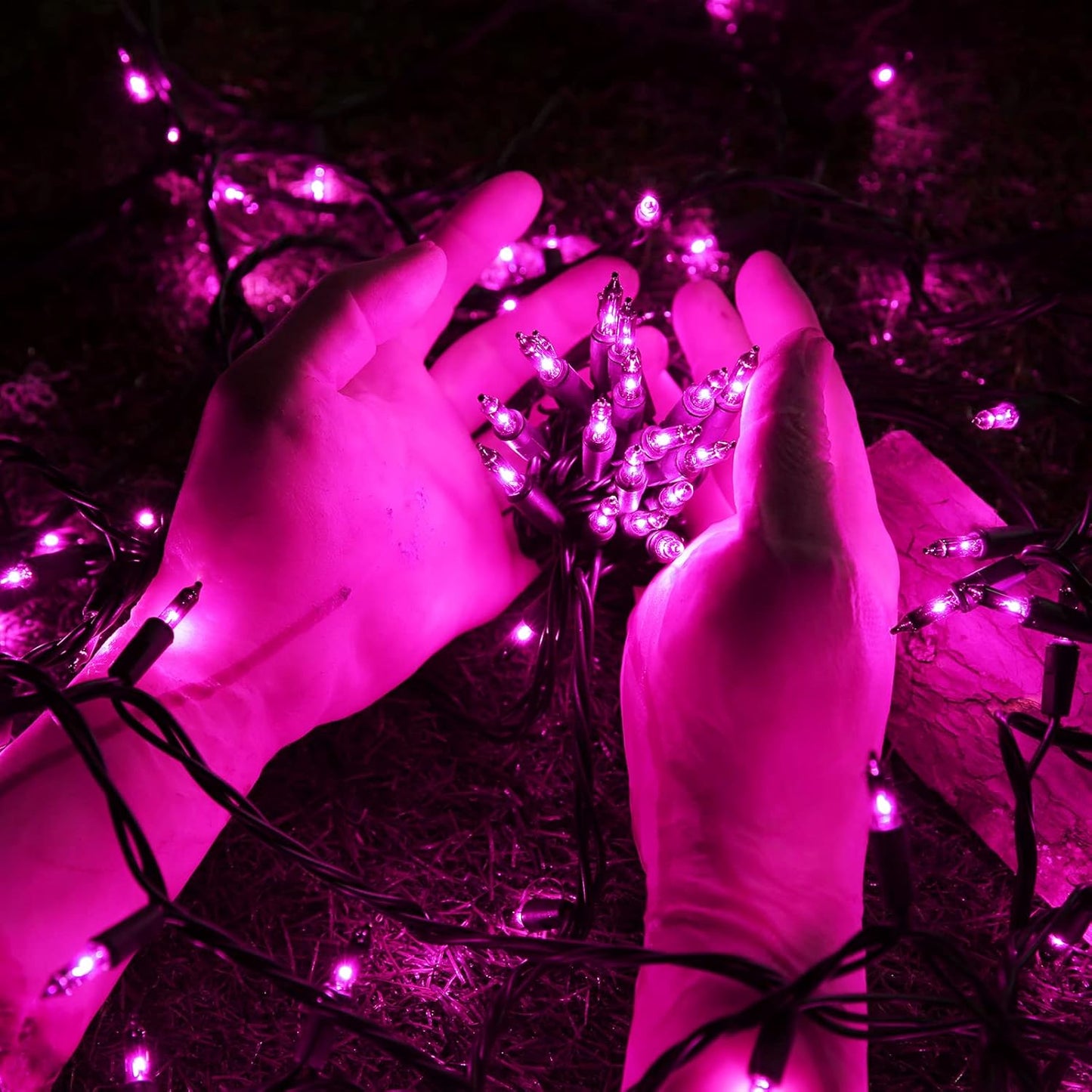 Toodour Purple Halloween Lights, 75ft 300 Count Incandescent Halloween String Lights, UL Certified Connectable Mini Bulbs String Lights for Home, Garden, Porch, Yard, Patio, Party, Indoor Decoration