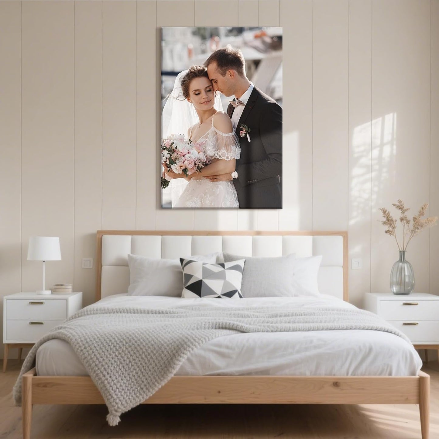 Personalized Custom Canvas Prints with Your Photos & Text, Customized Picture Print, Transform Own Images Into Framed Wall Art Digitally Printed Photo to Canvas, Keepsakes Gifts for Family 24x36’’