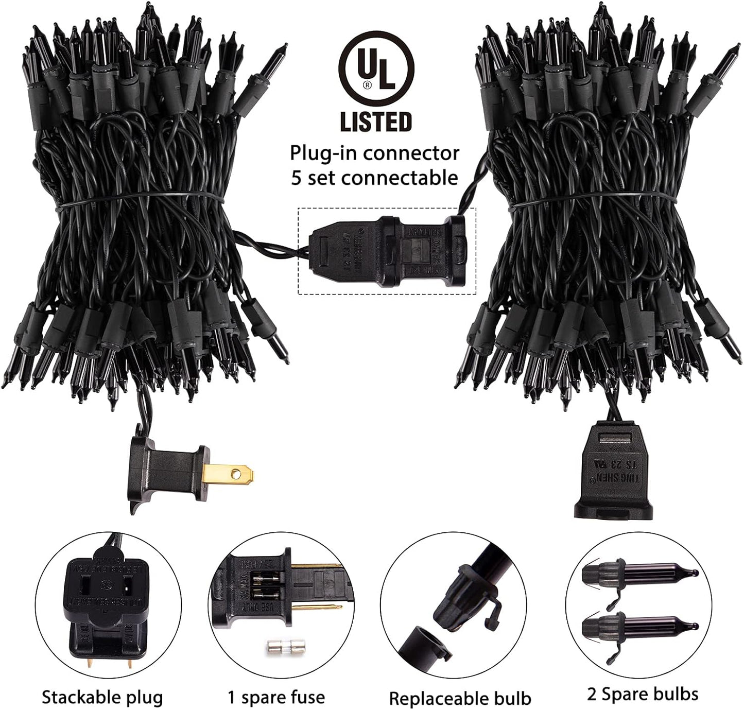 Minetom Halloween String Lights Outdoor 100 Count 25 Feet Incandescent Bulb Mini Lights for Christmas Indoor Garland Party Festival Decoration, Purple