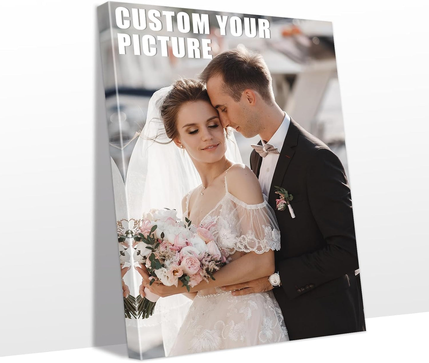 Personalized Custom Canvas Prints with Your Photos & Text, Customized Picture Print, Transform Own Images Into Framed Wall Art Digitally Printed Photo to Canvas, Keepsakes Gifts for Family 28x40’’