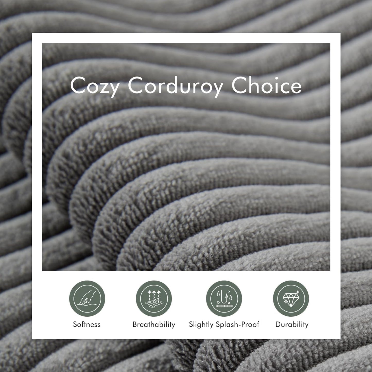 Boneless Cloud Couch Sofa for Living Room, 112" 3 Seater Grey Modern Lounge Sleeper Couch, No Assemble, Cordury Compression Upholstered Couches