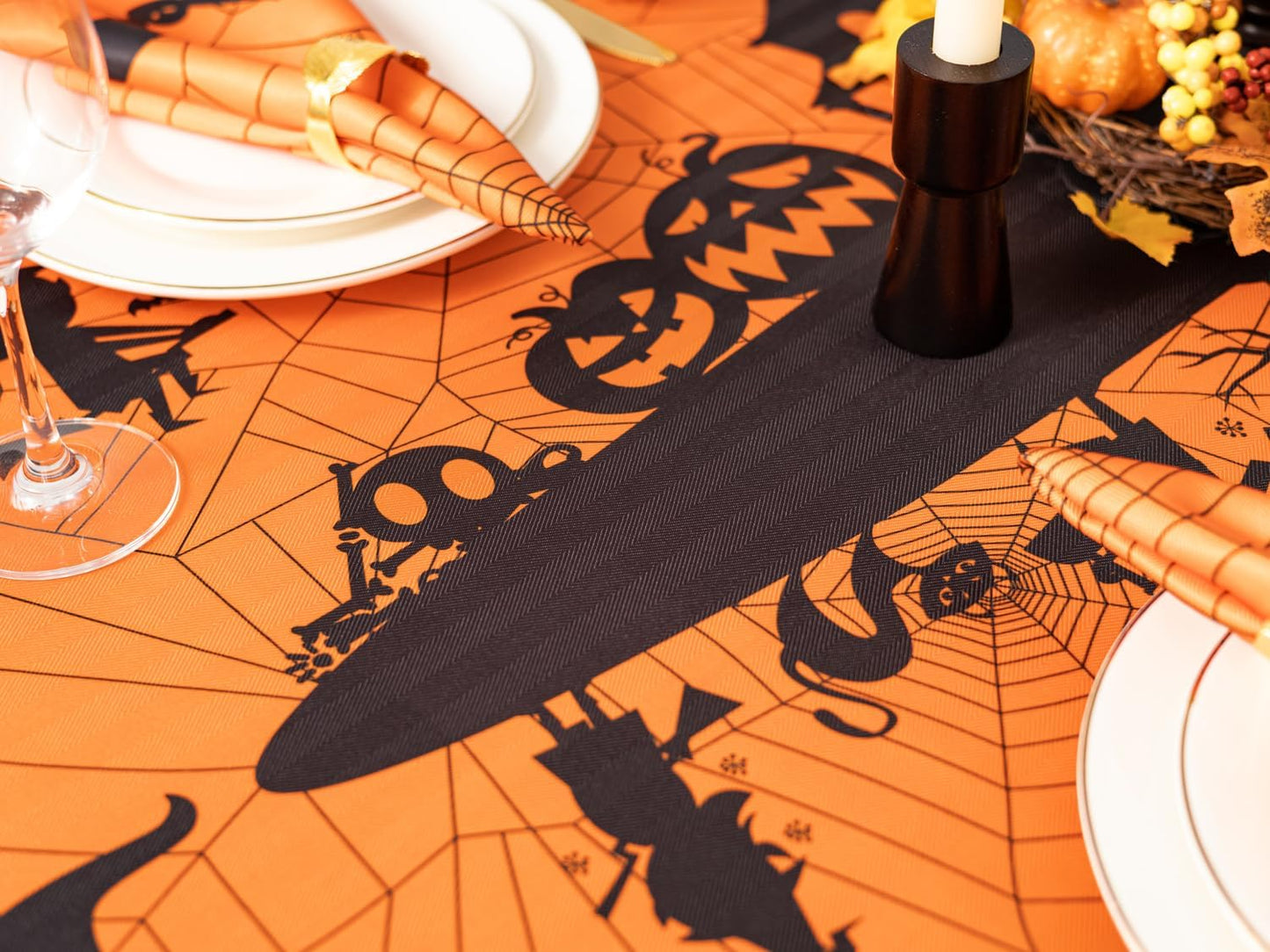 YiHomer Halloween Silhouettes Tabletop for Halloween Decorations, Dinner Parties and Scary Movie Nights, Horror Night, Tablecloth, 60 x 120 Rectangle