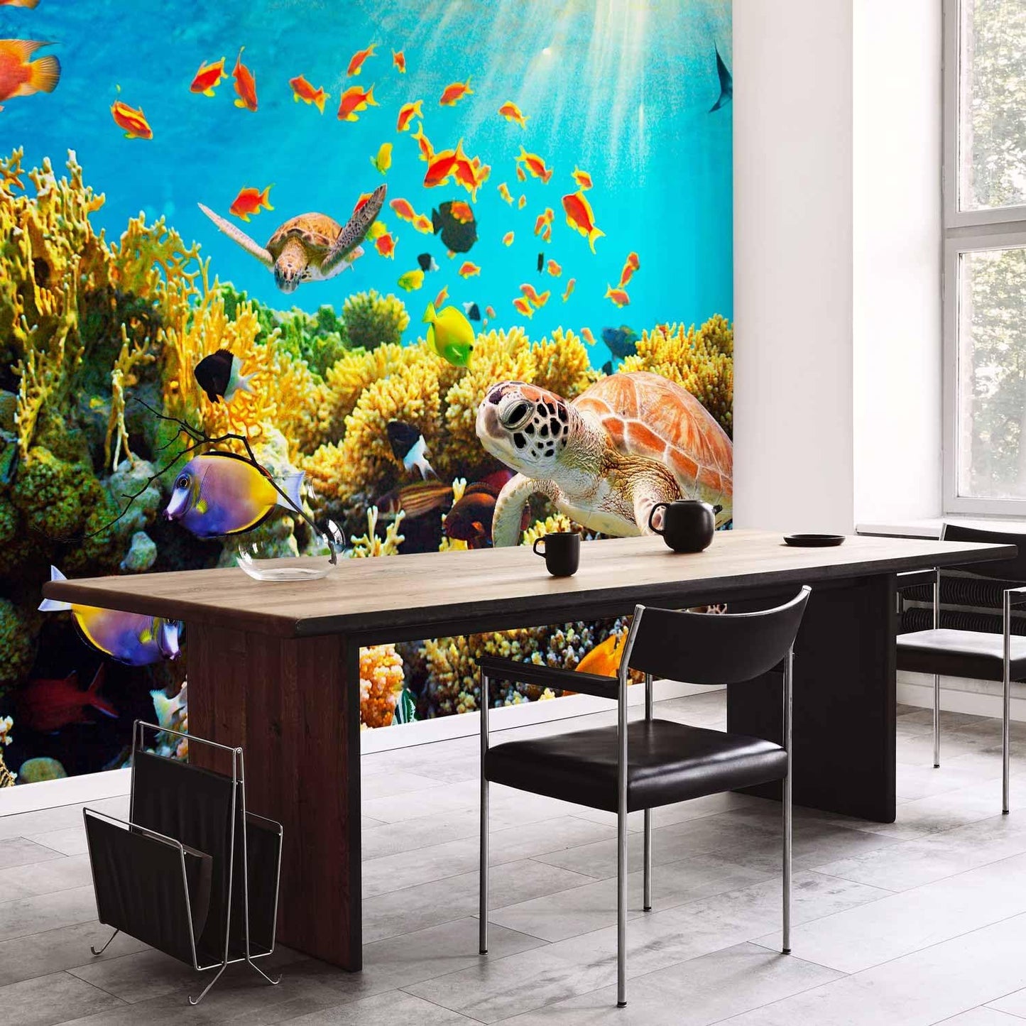 artgeist Wall Mural Underwater World 216x98 in - XXL Non-Woven Corner Wallpaper Fleece Angle Wall Decor Photo Print Picture Image Design Modern Ocean Fish Aquarium b-A-0002-a-b