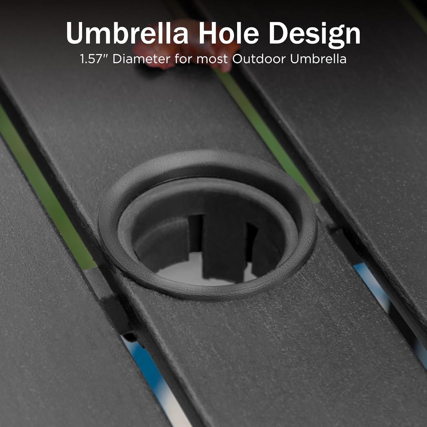 PHI VILLA Outdoor Patio 31" Square Height Bar Table with Umbrella Hole, 36" Height Coating Old Craft for Garden