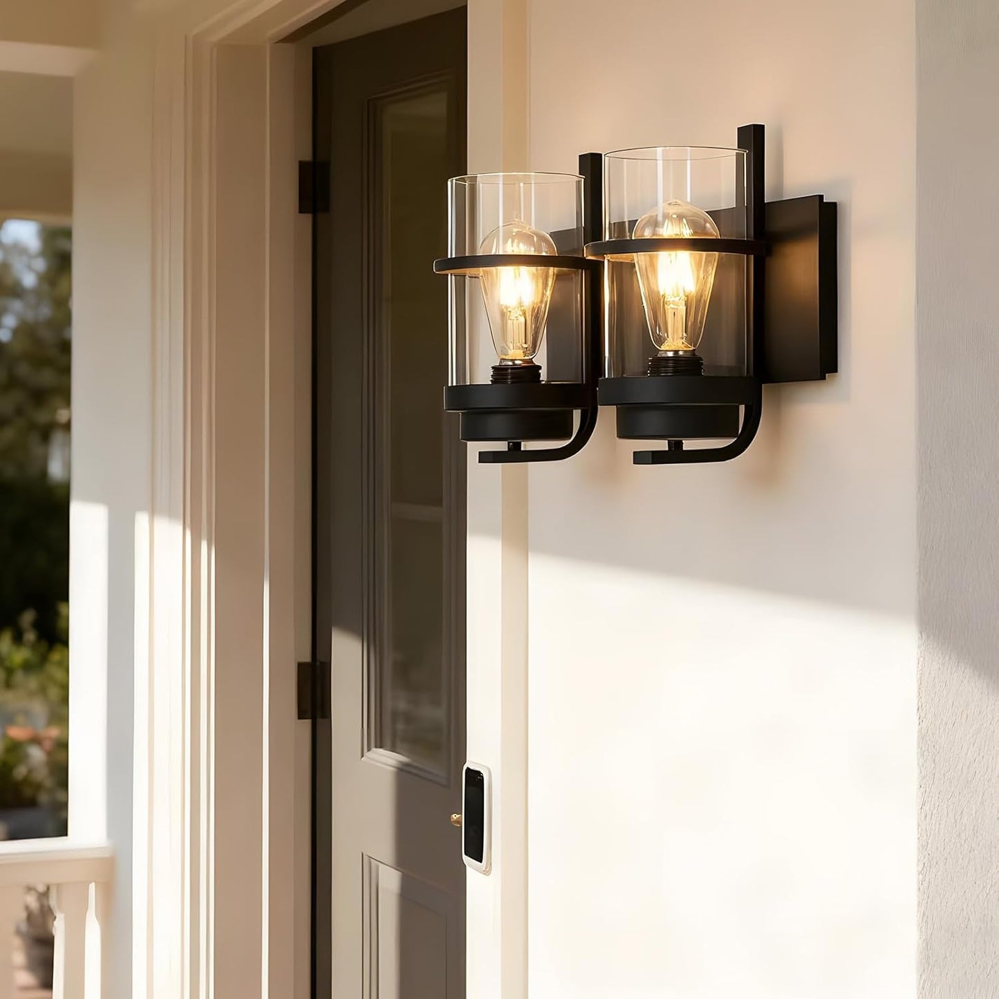 Bathroom Vanity Light Fixtures,2 Light Bathroom Vanity Lights,Black Farmhouse Sconce Over Mirror(Bulbs not Included)