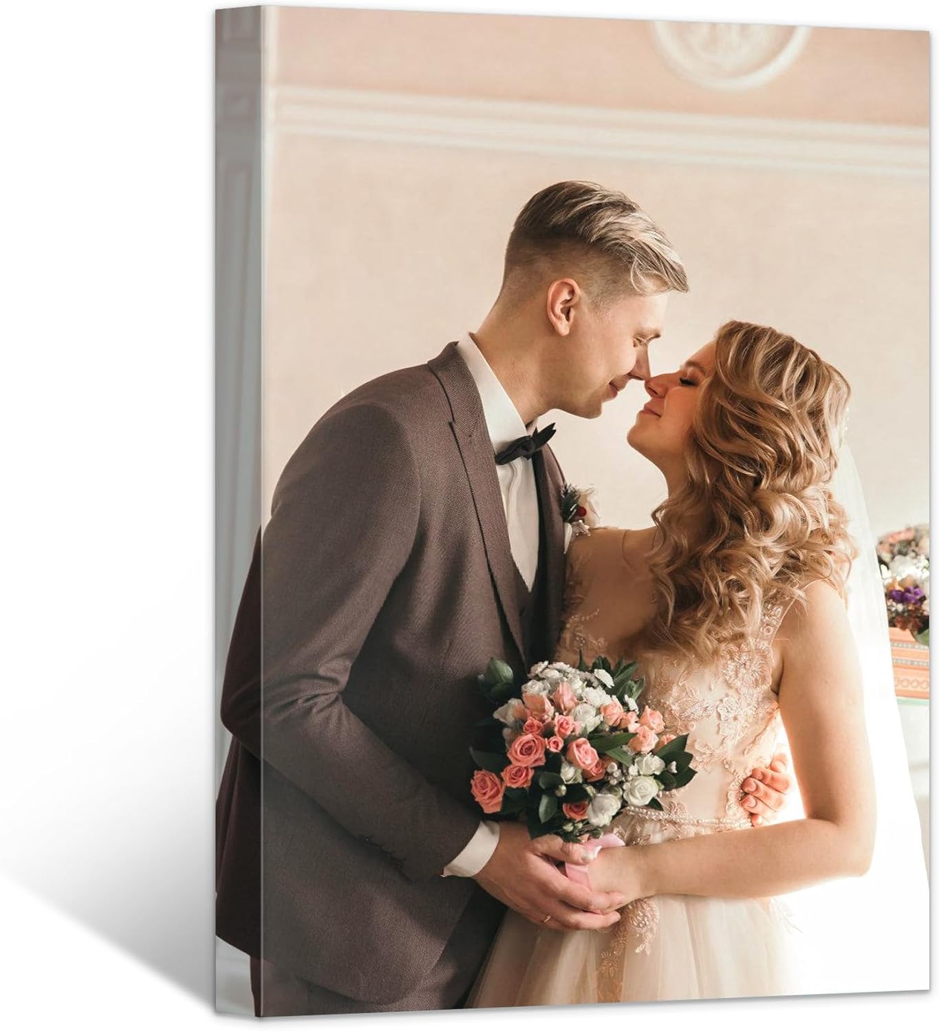 Custom Canvas Prints with Your Photos- Personalized Print Canvas Pictures, Custom Wall Art Gift for Living Room, Bedroom, Wedding Family Baby Pets Framed 30 x 20 inche