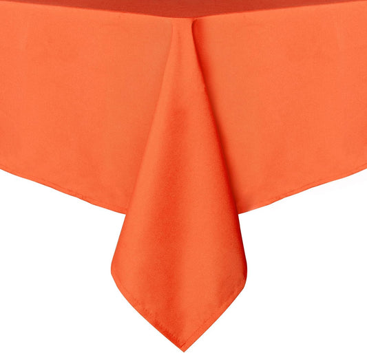 sancua Rectangle Tablecloth - 70 x 120 Inch - Stain and Wrinkle Resistant Washable Polyester Table Cloth, Decorative Fabric Table Cover for Dining Tables, Buffet Parties and Camping, Orange