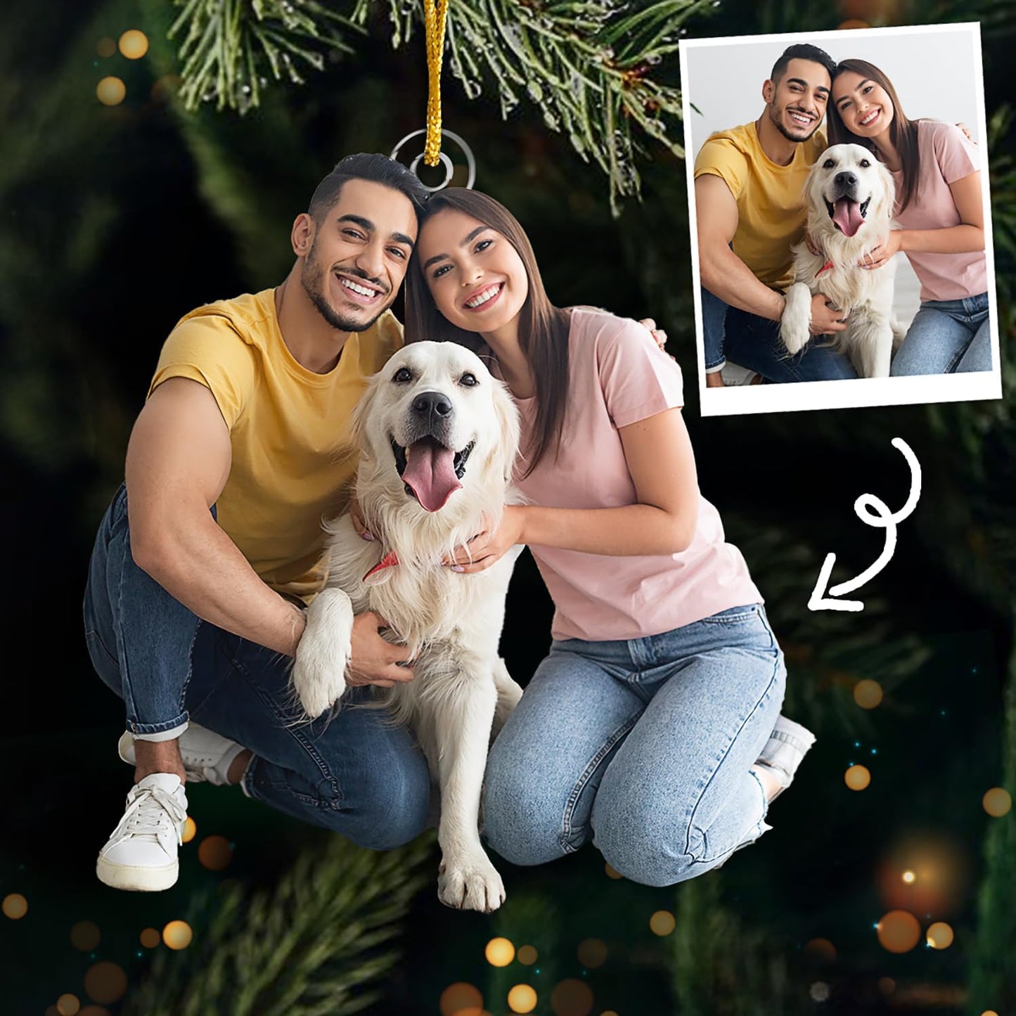 DOPTIKA Personalized Photo Ornament, 2D Christmas Ornaments Gifts for Couples 2025, Personalized Christmas Ornaments 2025, Couple Gifts for Husband Wife Boyfriend Girlfriend, Photo Ornament