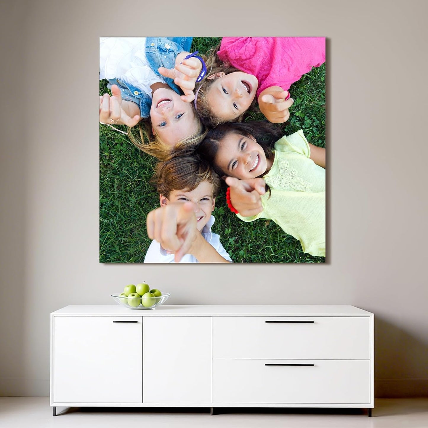 Custom Canvas Prints with Your Photos - Personalized Pictures Print, Customized Photo Gifts, Wall Art Poster Canvas Printing for Wedding, Family, Baby, Pets, Home Office Decor, Wrapped Frame 20x20