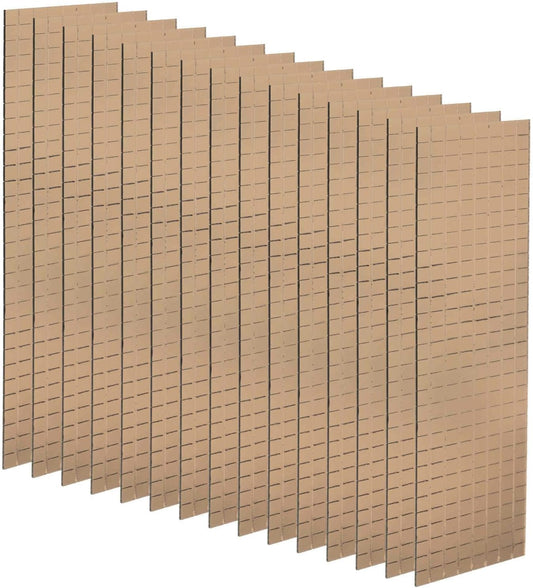 HARFINGTON 15 Sheet 7200 Pieces Self Adhesive Mirror Mosaic Tiles 5x5mm Small Square Mirror Tiles Sticker Disco Ball Stickers Mini Glass Tiles for DIY Craft Party Home Decoration, Brown