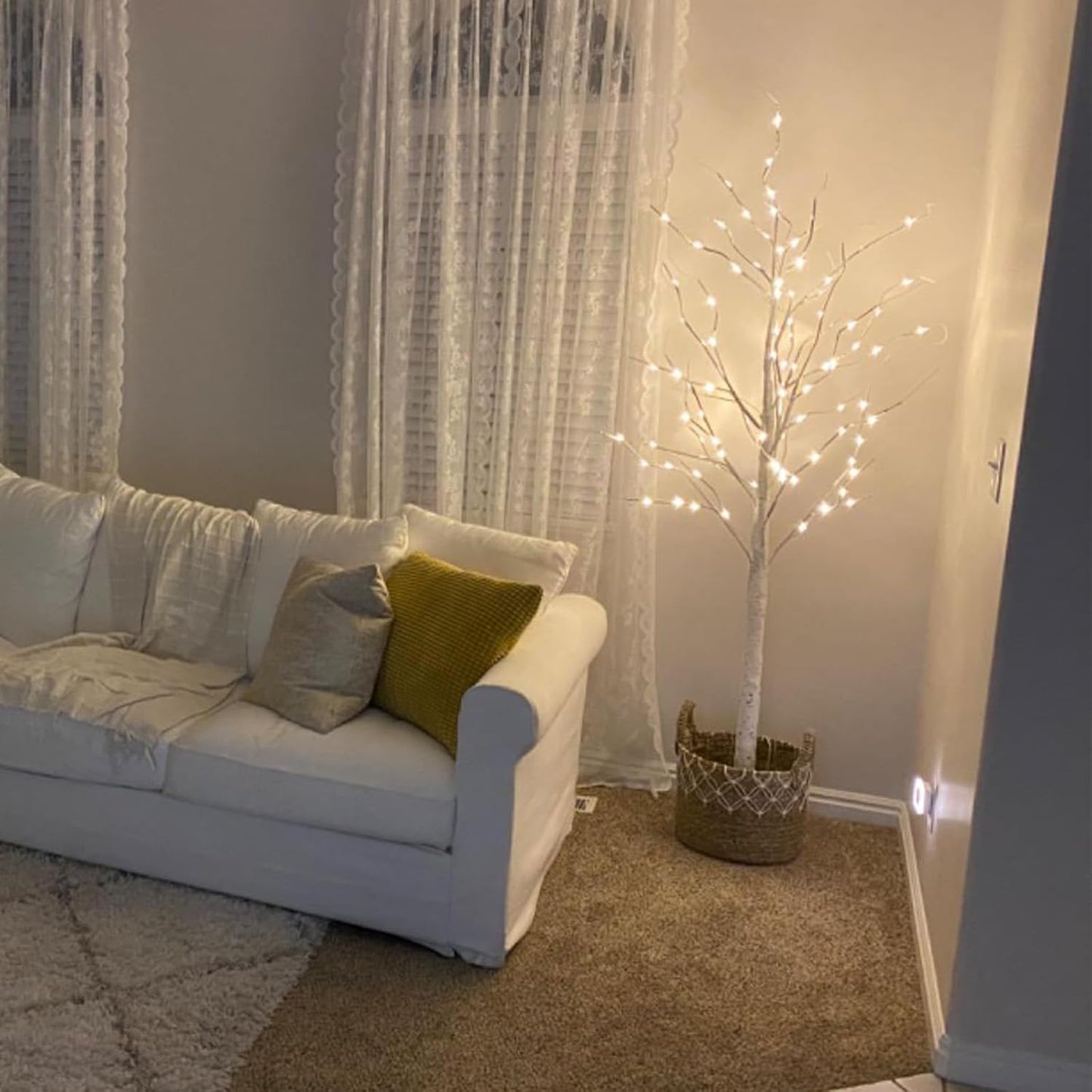 Twinkle Star Lighted Birch Tree for Home Wedding Festival Party Christmas Decoration (4 ft)