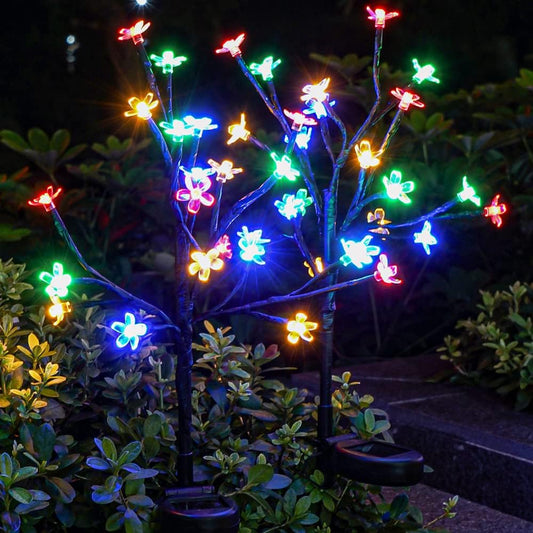 Solar Garden Lights Garden Decor, Solar Flowers Outdoor Decorative,2Pack 40LED Fairy Lights Outdoor Garden Waterproof for Outside Yard,Lawn,Patio,Pathway Decorations Gardening Gifts