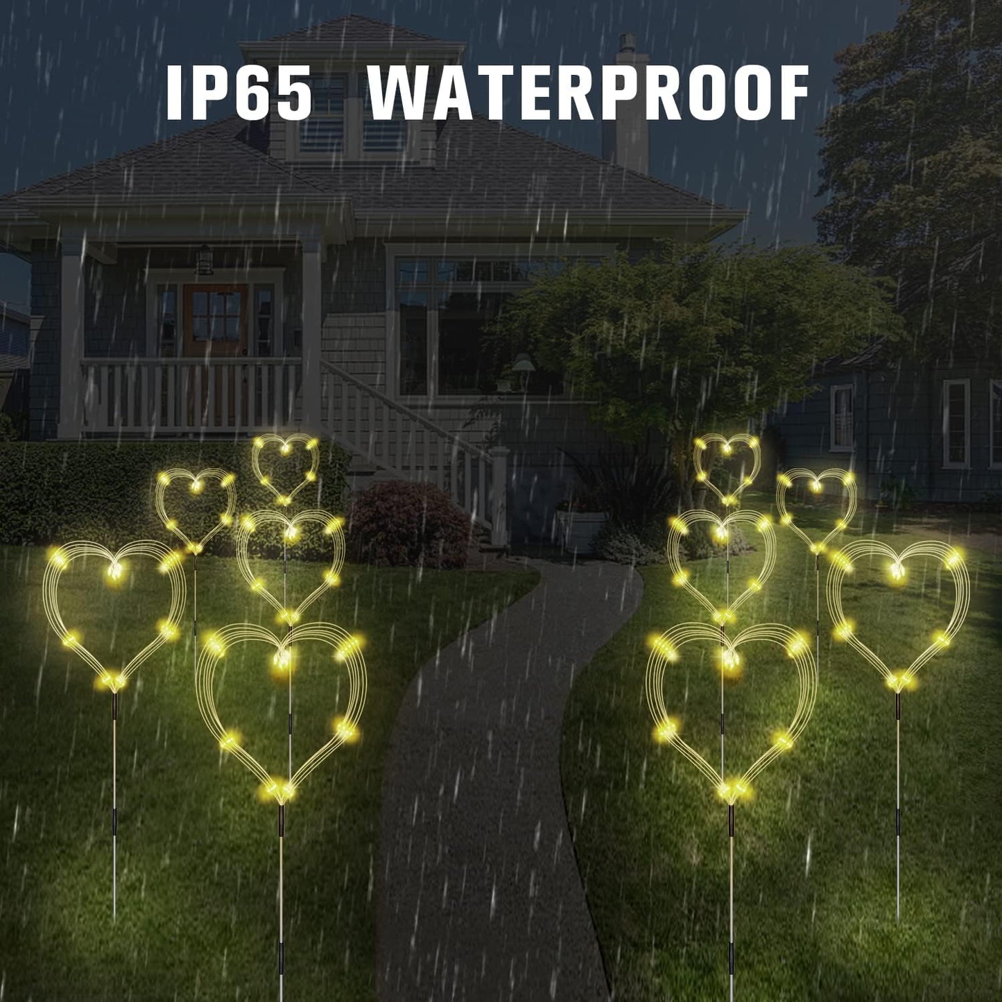 Maleyt Solar Garden Lights 8 Pack, Solar Powered Outdoor Decorative Lamps, 120 LED Solar Firework Lights with Remote Control, 8 Modes Waterproof DIY Landscape Lighting for Backyard Garden Decoration