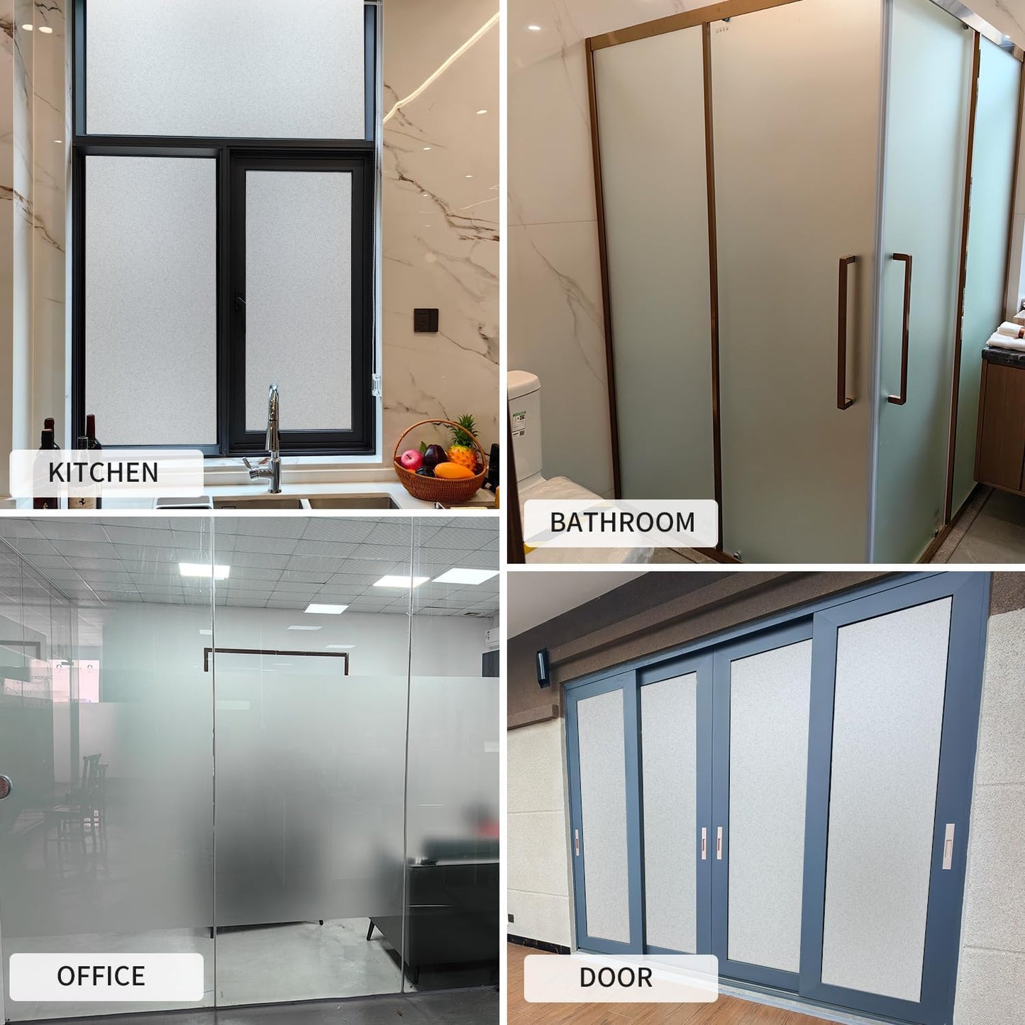 Window Privacy Film with Installation Tools, Static Cling, Anti UV, Heat Control, Ideal for Home Shower Office Glass Door (White Frosted, 23.6X157.4Inch)