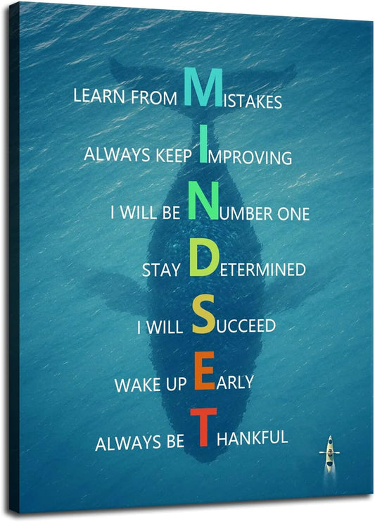 Inspirational Canvas Wall Art Motivational Animal Mindset Poster Print Artwork Painting Picture for Framed Home Decoration Living Room Office Ready to Hang [30''W X 40''H]