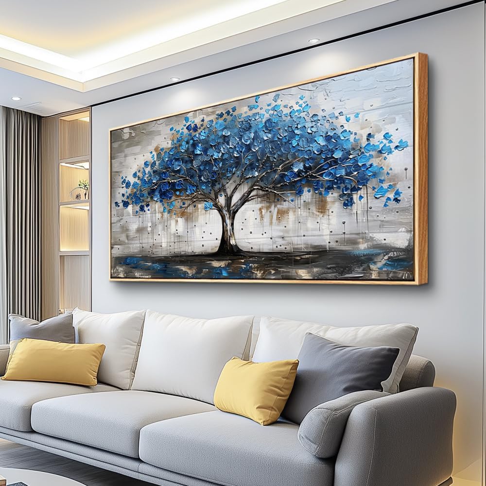 hyidecorart Abstract Wall Decoration For Living Room Canvas Wall Art For Office Bedroom Decor Tree Panoramic Landscape Wall Paintings Wood Framed Prints Textured Pictures Artwork Modern Hotel Decor