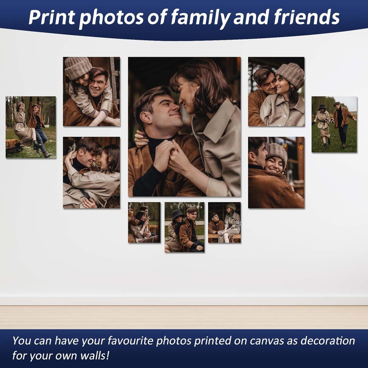 AIRUIXIO Custom Canvas Prints with Frame | Personalized Photo Canvas for Christmas Gifts | Ideal Family & Pet Wall Art Decor | Custom Canvas Wall Art 8x10Inch