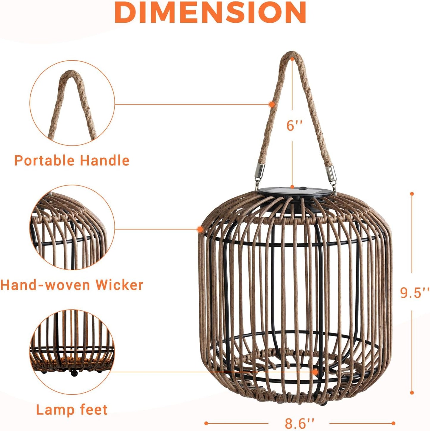 Solar Yard 2-Pack Outdoor Solar Lamp, Water-Resistant Lights for Outside Hanging Lantern Table Lamp Lights Decoration for Garden, Yard, Patio, Porch, Trees, Pathway, Natural