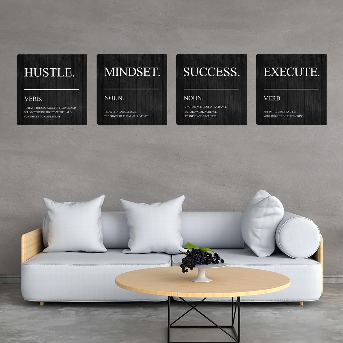 Motivational Wall Decor Canvas Framed Wall Art,Inspirational Office Quotes Canvas Home Decorations Wall Decor Artwork,Positive Quote Words Poster Wall Art for Company Living Room Bedroom 12”X12”X4