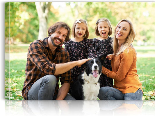 Custom Canvas Prints with Your Photos - Personalized Pictures Print, Customized Photo Gifts, Wall Art Poster Canvas Printing for Wedding, Family, Baby, Pets, Home Office Decor, Wrapped Frame 36x24