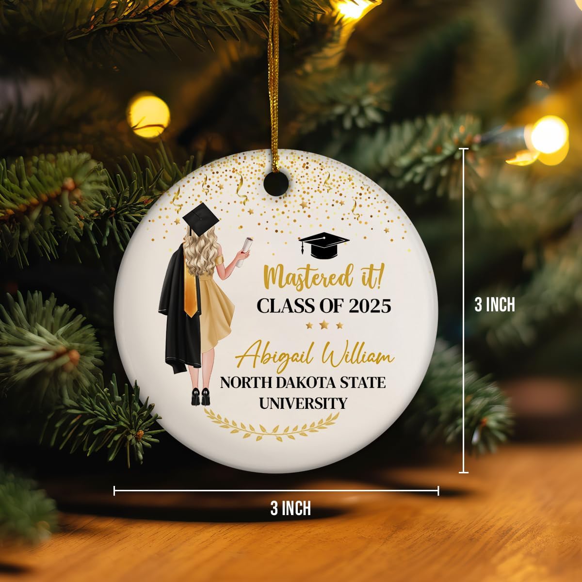 Personalized Graduation Ornament Class of 2024 Graduate Christmas Ceramic Ornaments Graduation Keepsake Gifts Xmas Tree Decorations