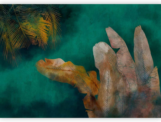 artgeist Wall Mural Jungle 157"x110"XXL Non-Woven Wallpaper Fleece Wall Decor Photo Print Picture Image Design Leaves Green Yellow Nature b-A-0825-a-a